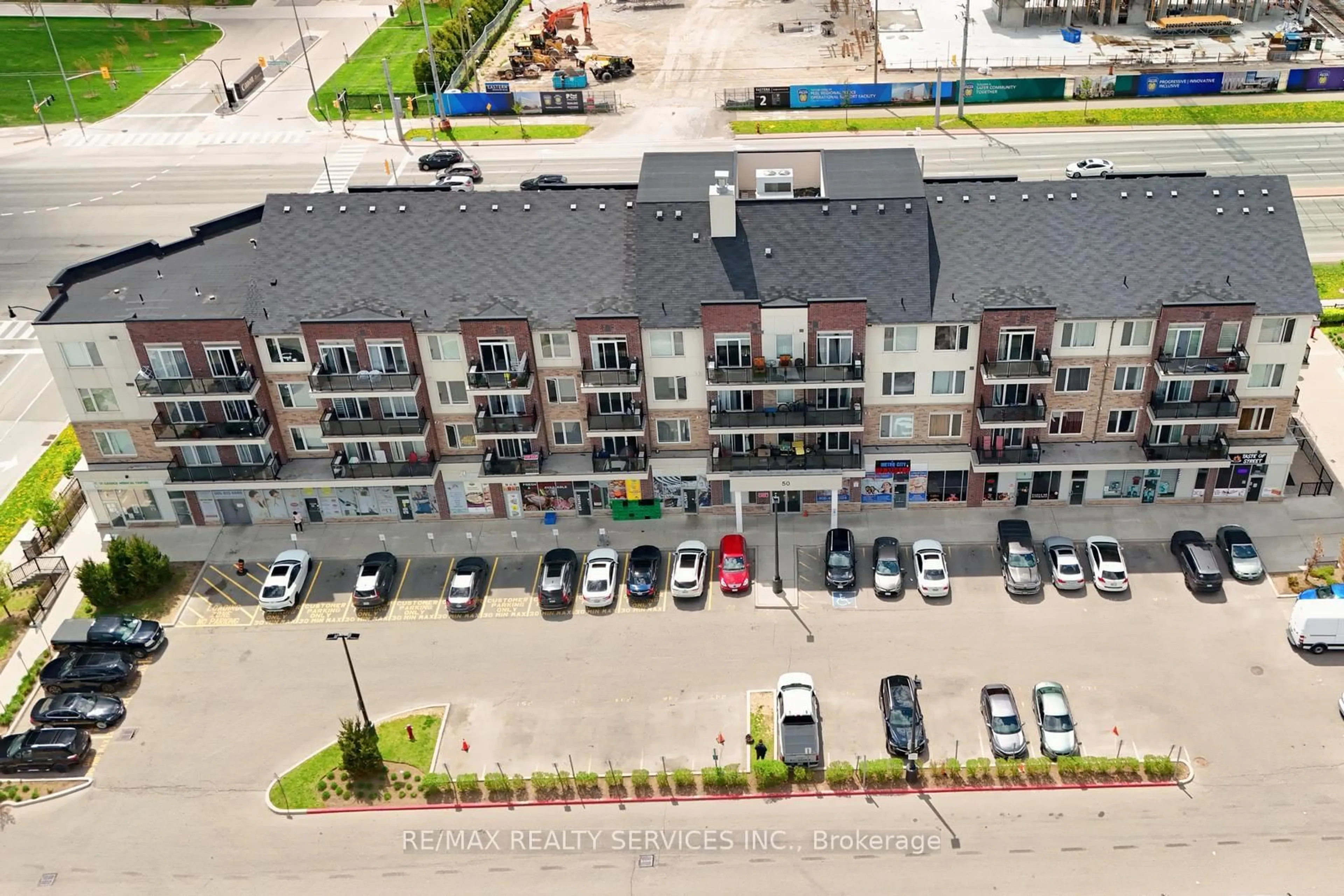 A pic from outside/outdoor area/front of a property/back of a property/a pic from drone, city buildings view from balcony for 50 Sky Harbour Dr #411, Brampton Ontario L6Y 6B8