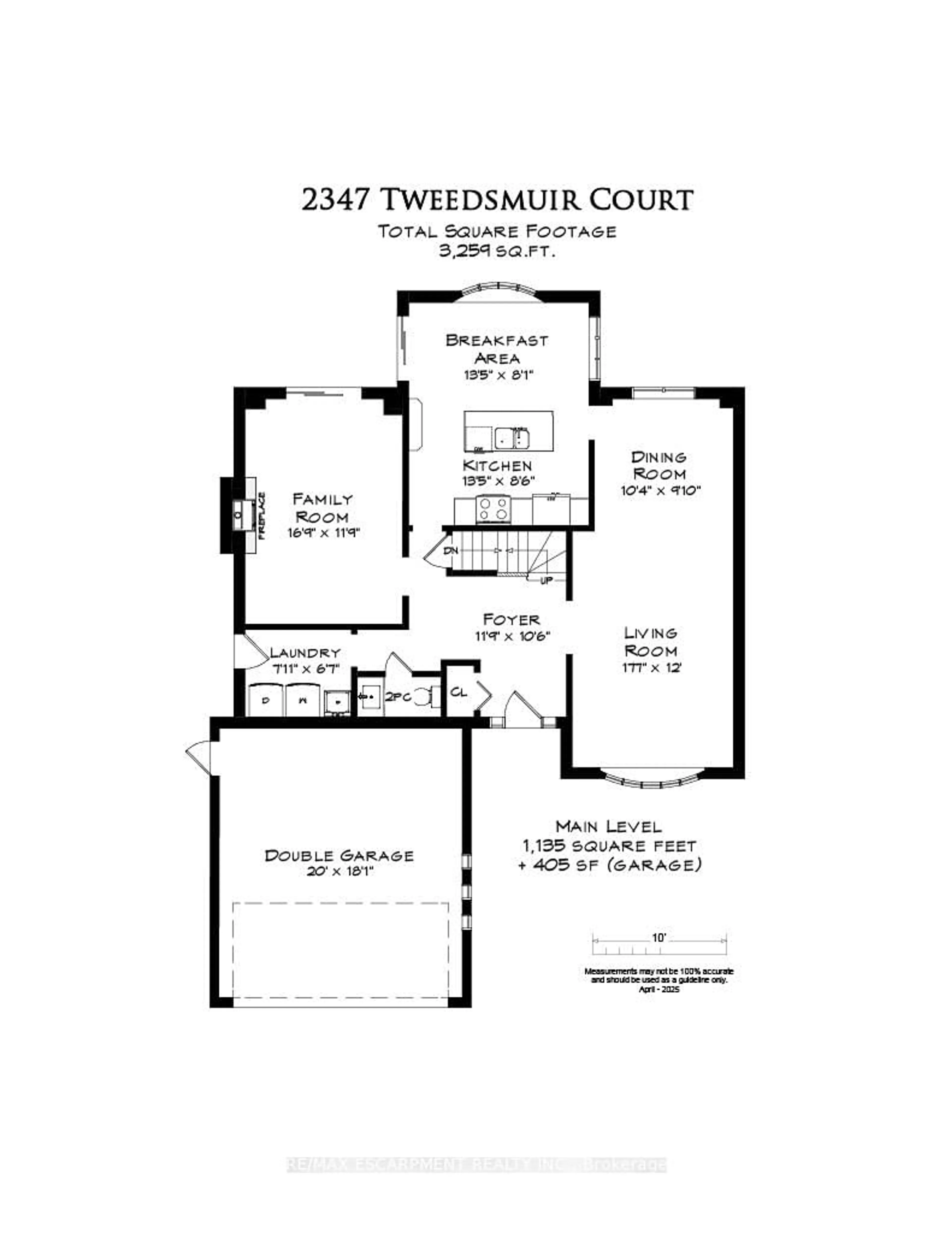 Floor plan for 2347 Tweedsmuir Crt, Burlington Ontario L7P 4K9
