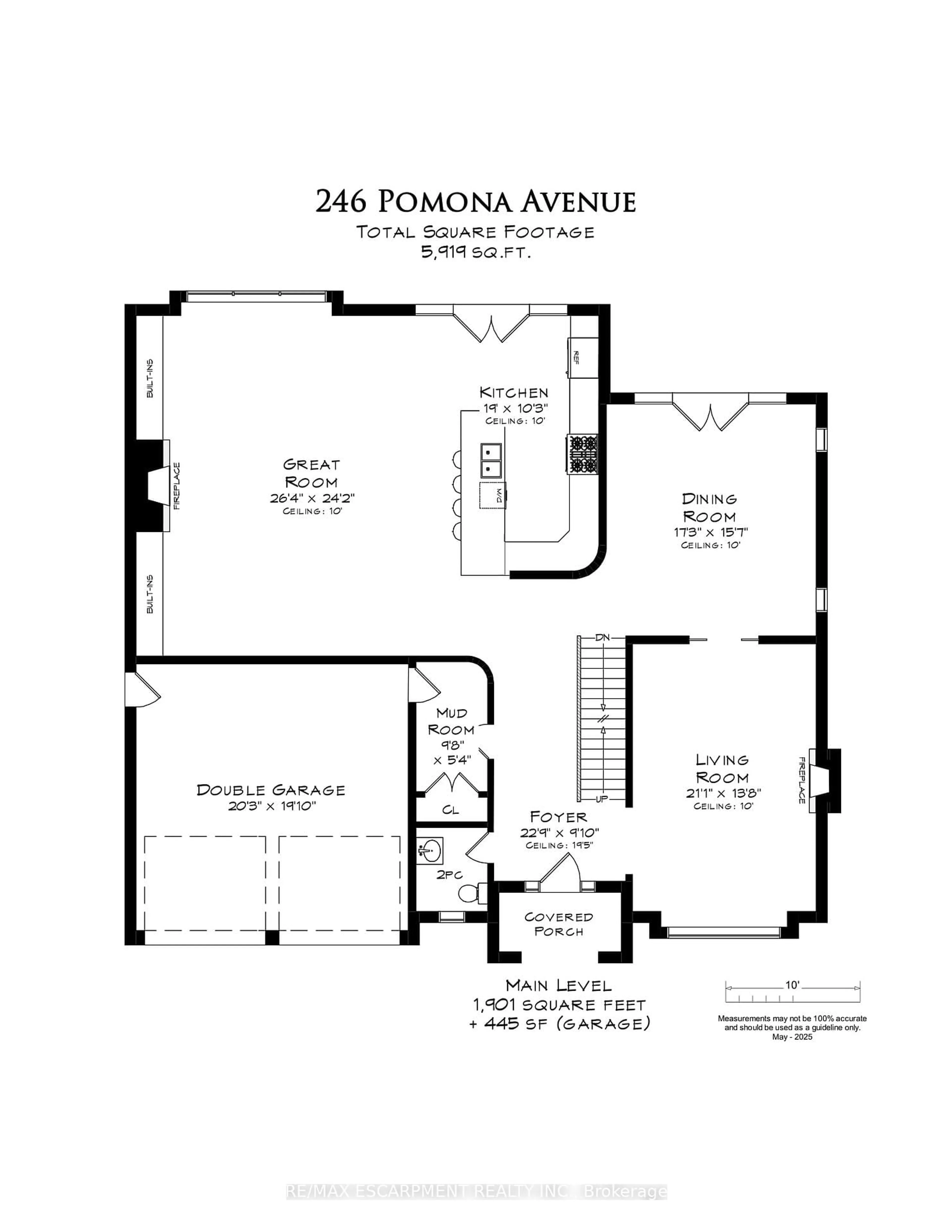 Floor plan for 246 Pomona Ave, Burlington Ontario L7N 1T1
