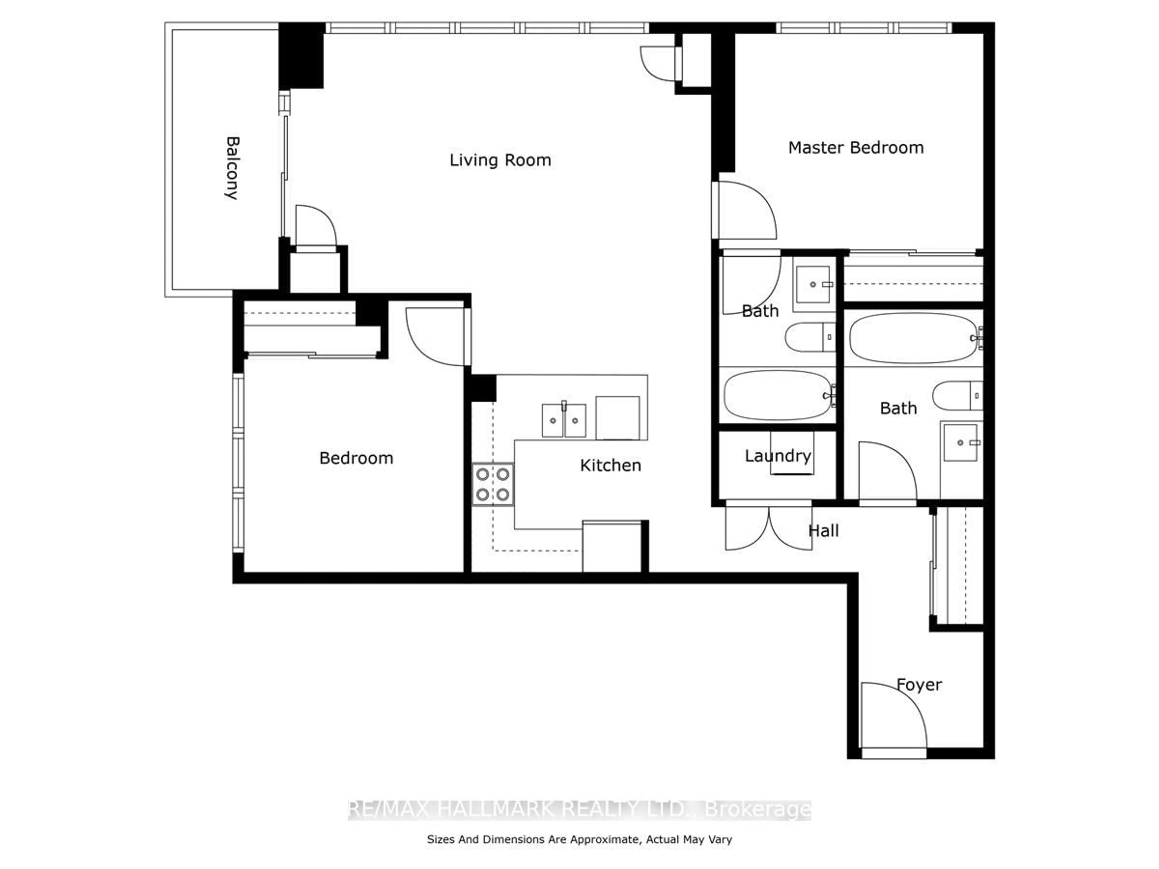 Floor plan for 5033 Four Springs Ave #412, Mississauga Ontario L5R 0G6