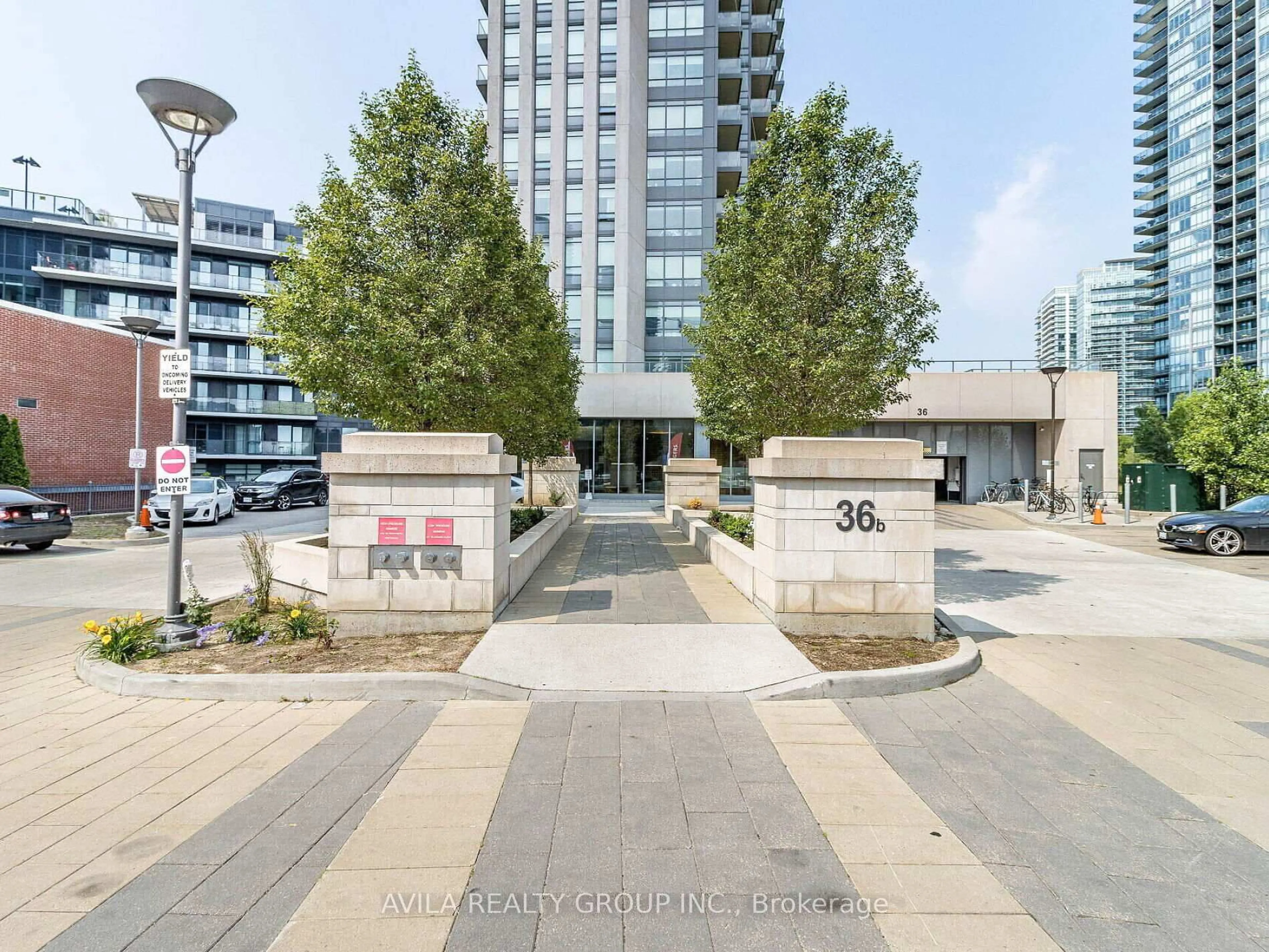A pic from outside/outdoor area/front of a property/back of a property/a pic from drone, street for 36 Park Lawn Rd #410, Toronto Ontario M8V 0E5