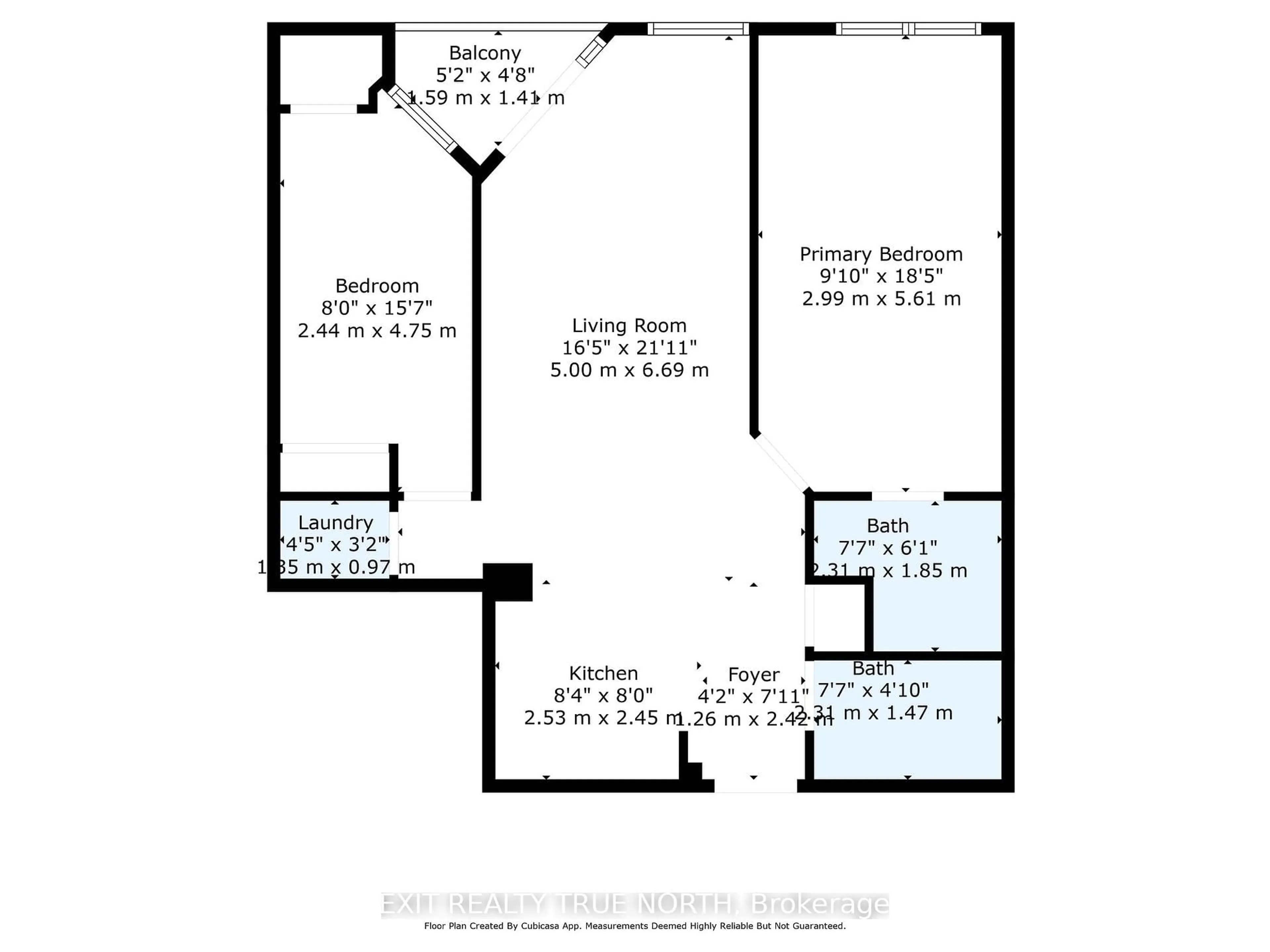 Floor plan for 190 Manitoba St #710, Toronto Ontario M8Y 3Y8