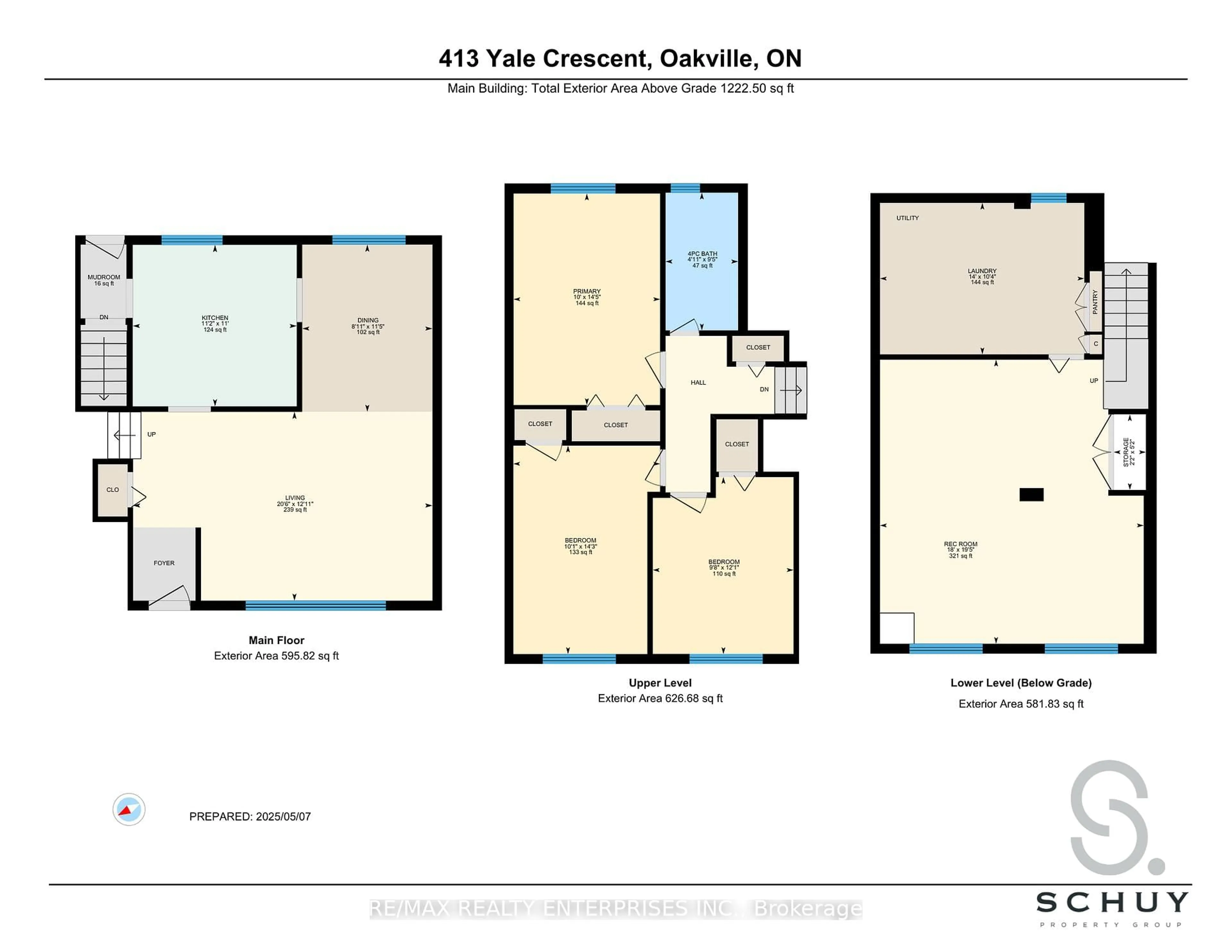 Floor plan for 413 Yale Cres, Oakville Ontario L6L 3L7