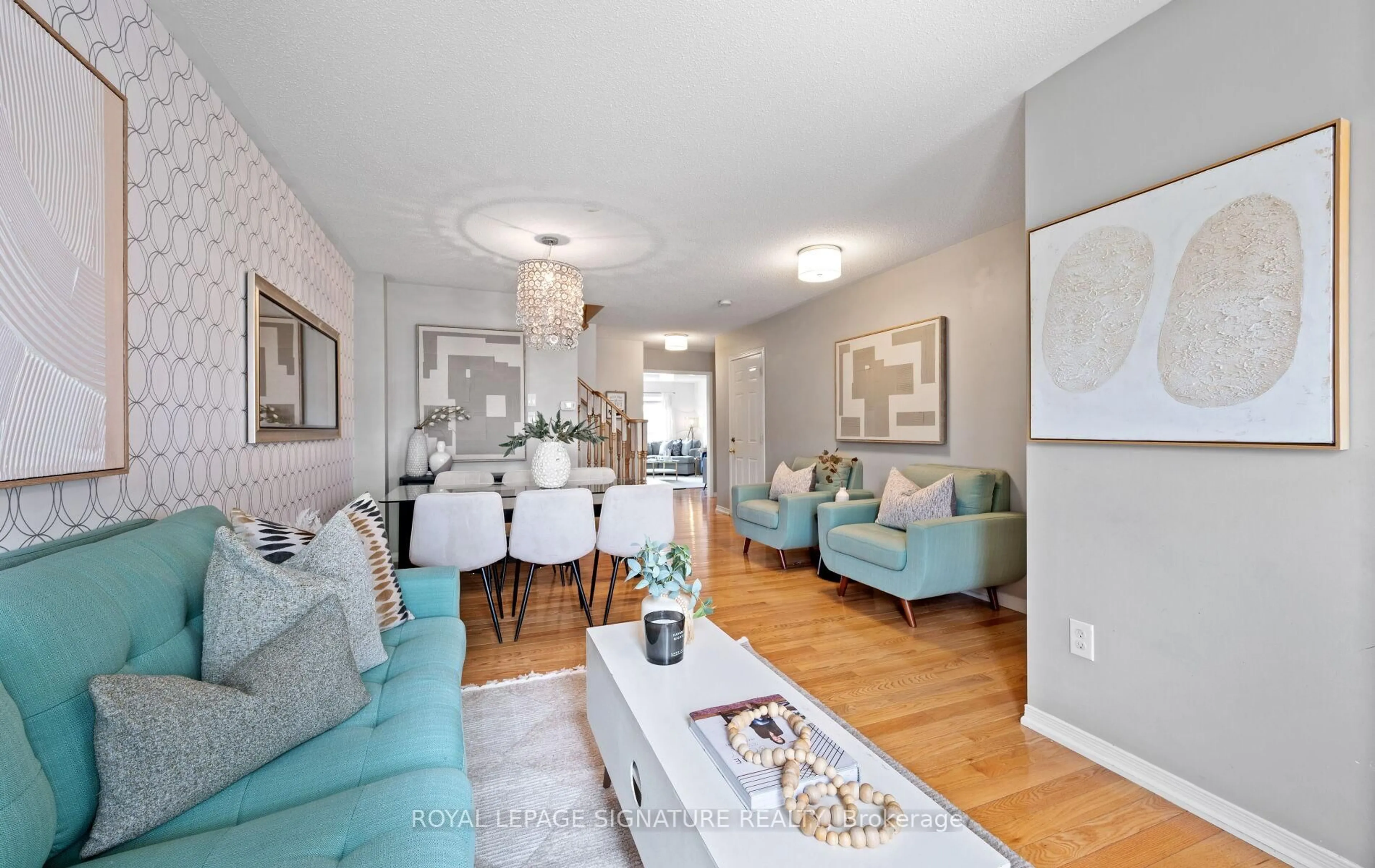 Living room with furniture, wood/laminate floor for 212 Fairwood Circ, Brampton Ontario L6R 0X7