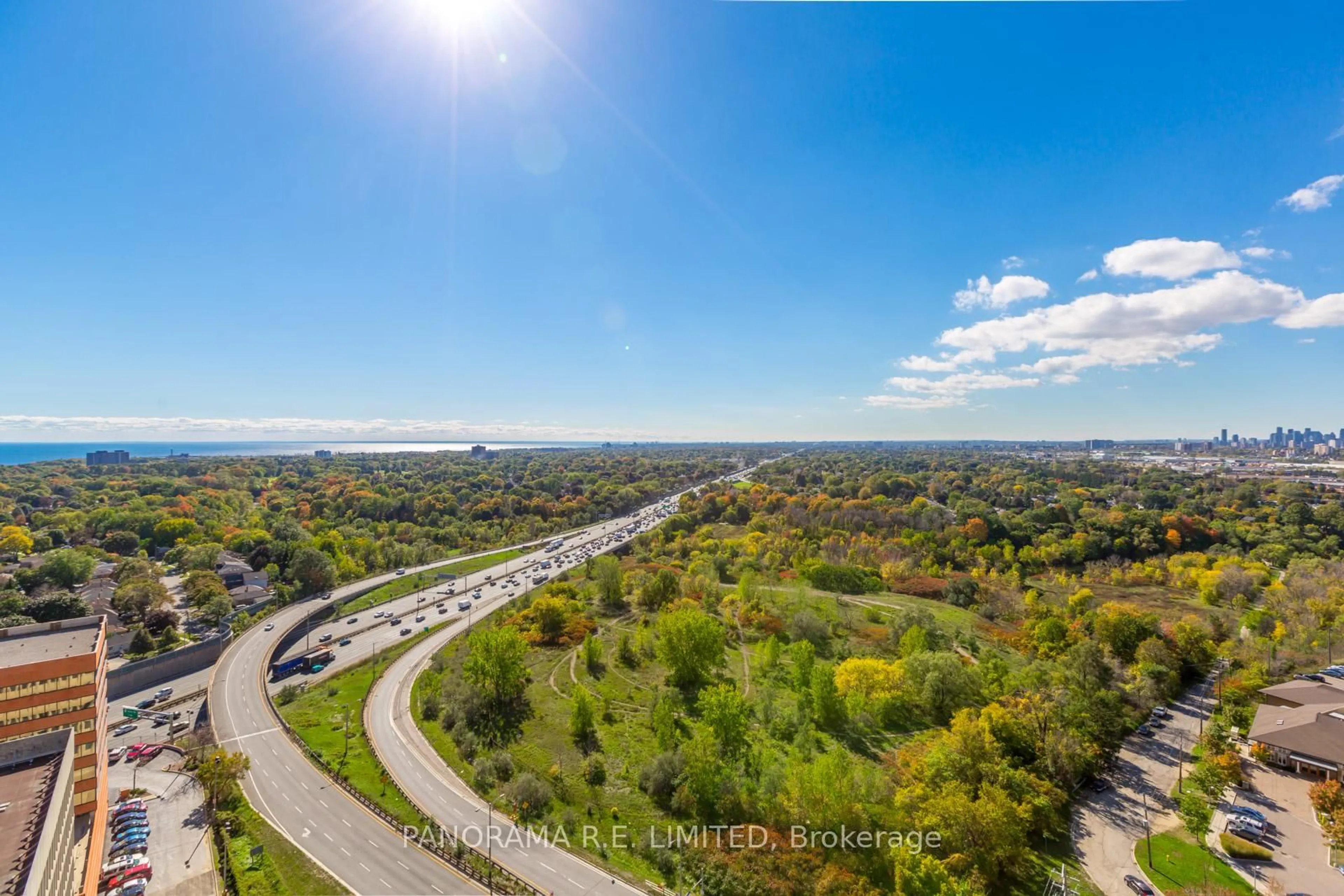 A pic from outside/outdoor area/front of a property/back of a property/a pic from drone, water/lake/river/ocean view for 225 Sherway Gardens Rd #1607, Toronto Ontario M9C 0A3
