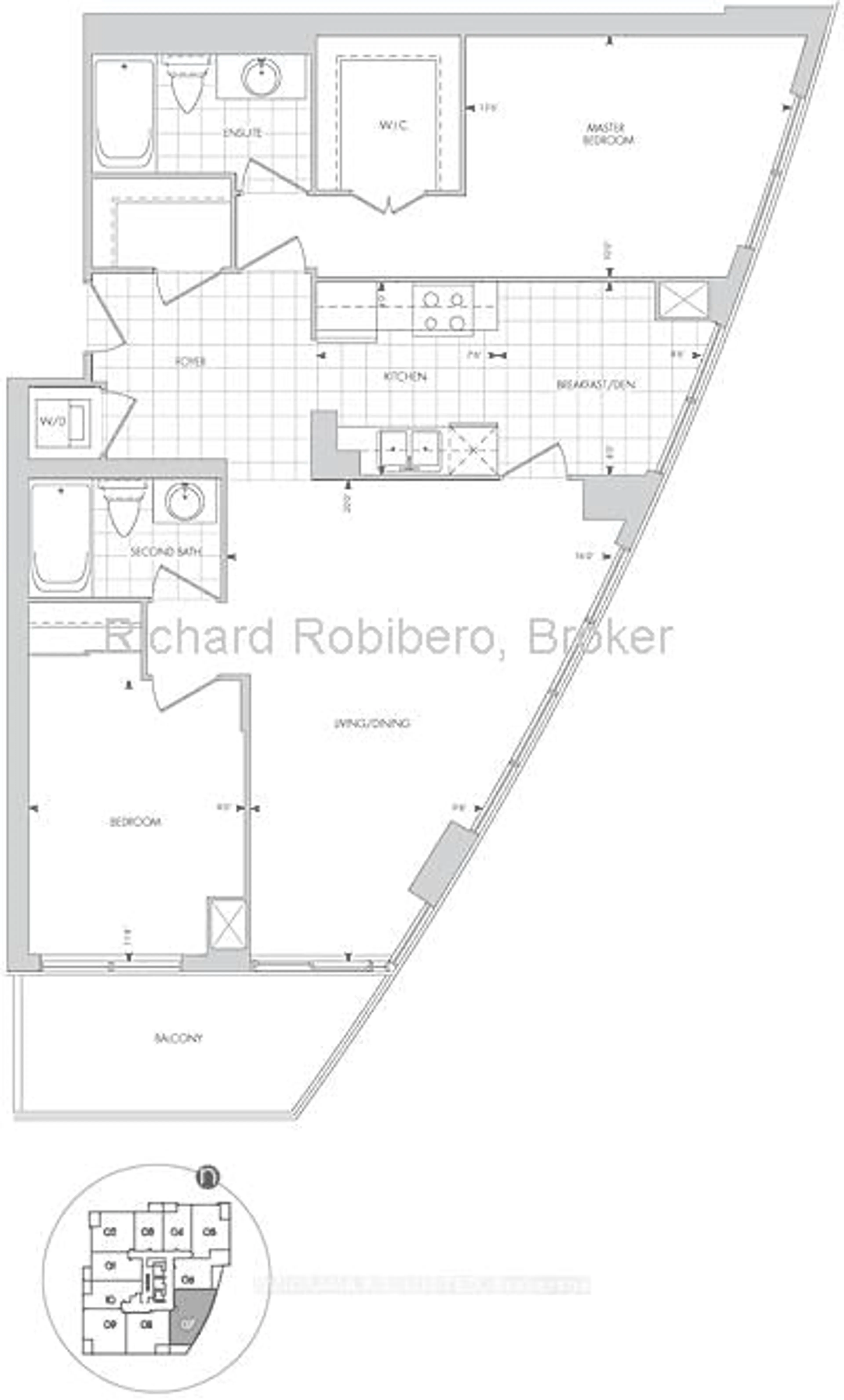 Floor plan for 225 Sherway Gardens Rd #1607, Toronto Ontario M9C 0A3