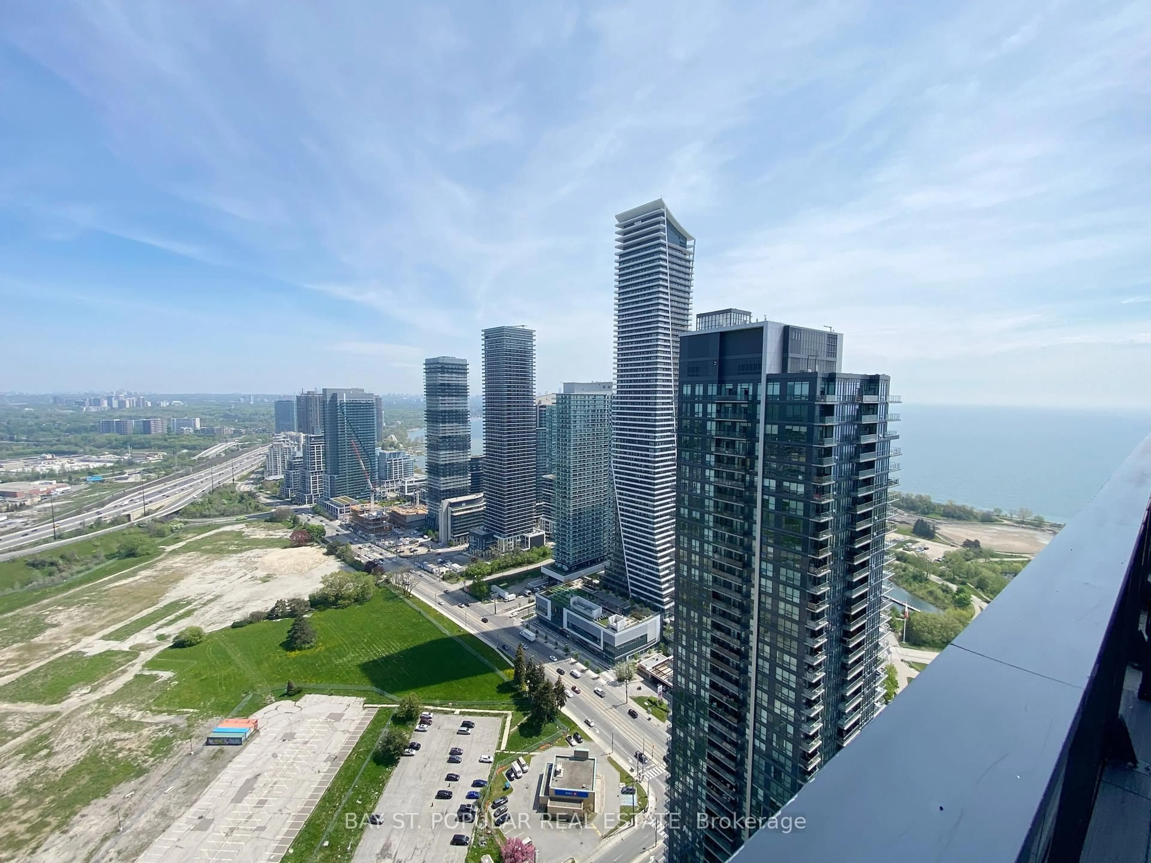 A pic from outside/outdoor area/front of a property/back of a property/a pic from drone, city buildings view from balcony for 2220 Lake Shore Blvd #4506, Toronto Ontario M8V 0C1