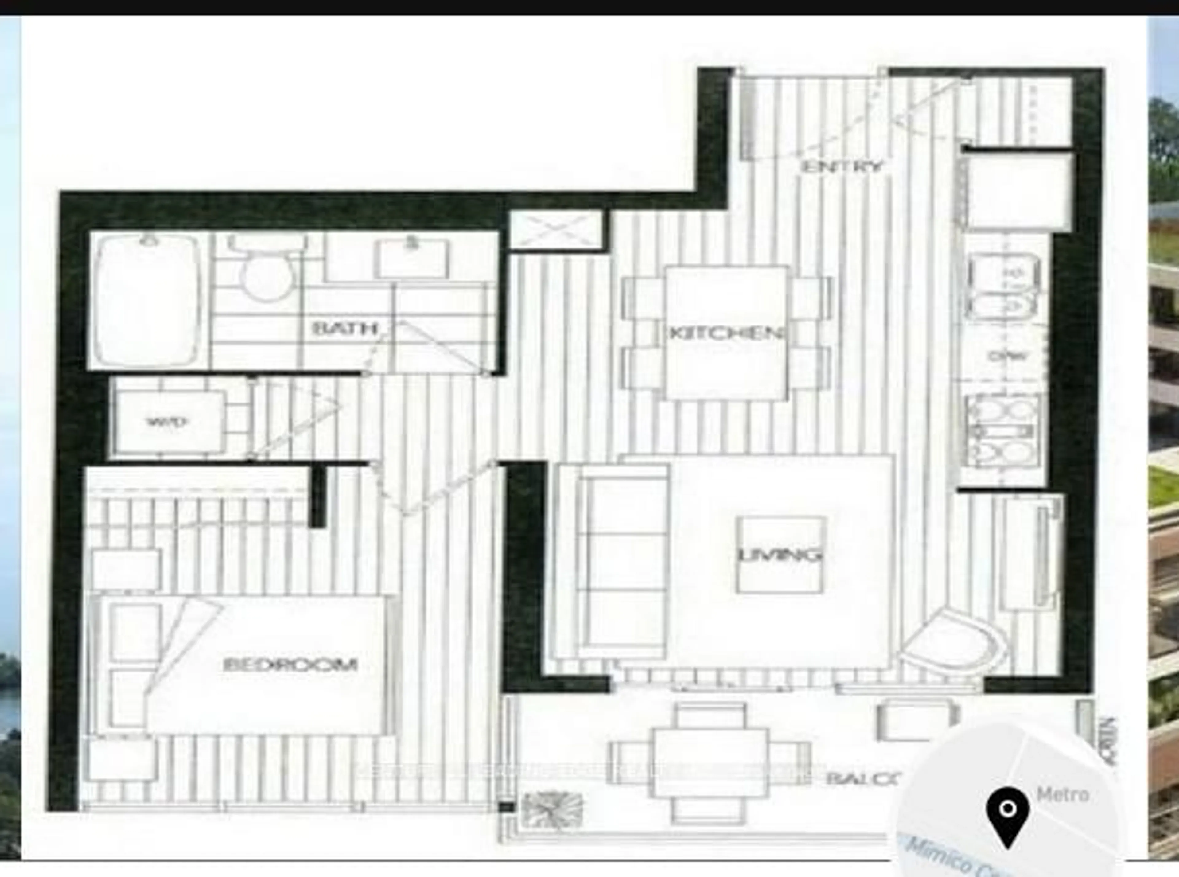 Floor plan for 2220 Lake Shore Blvd #2710, Toronto Ontario M8V 0C1