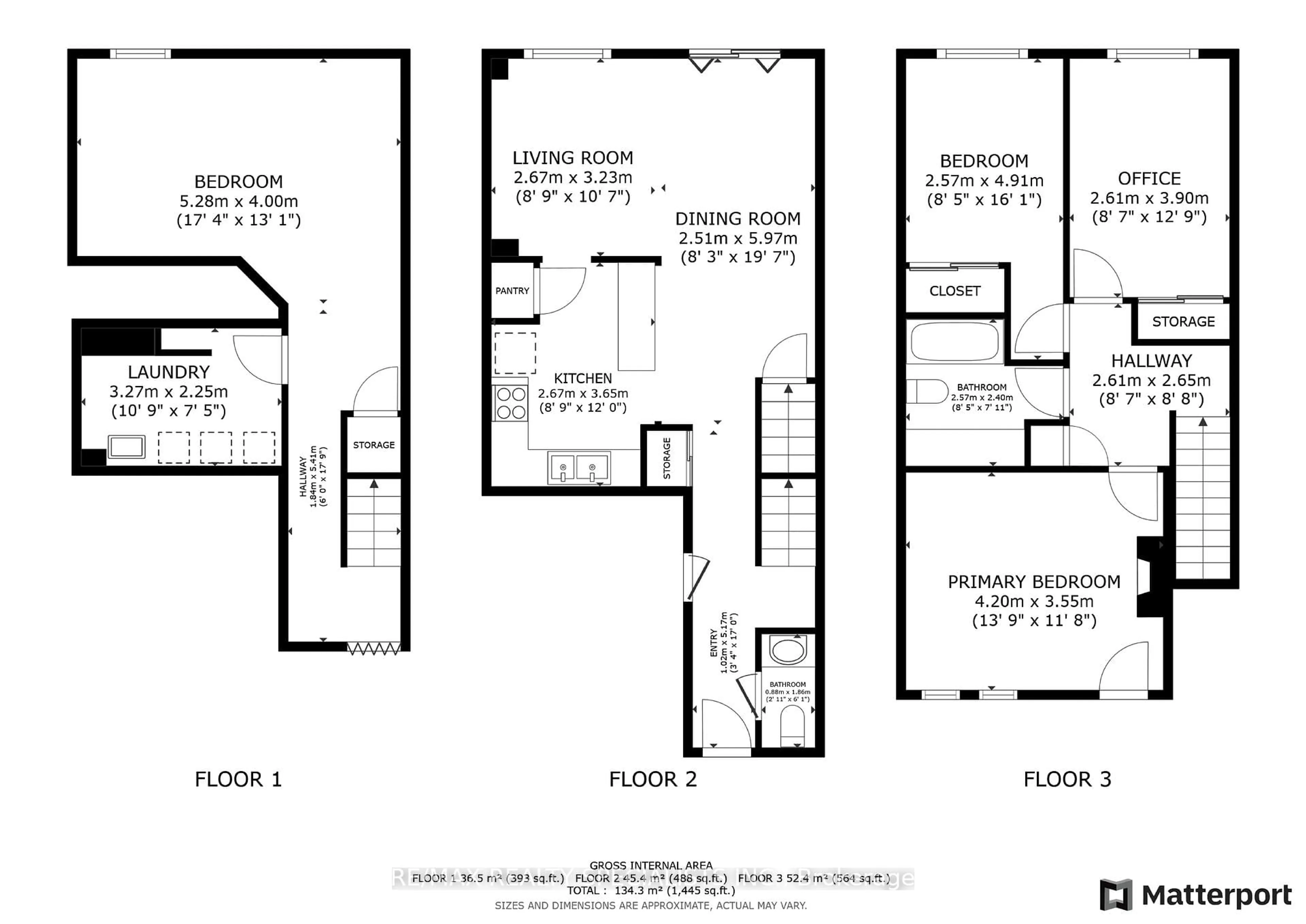 Floor plan for 93 Collins Cres, Brampton Ontario L6V 3N1