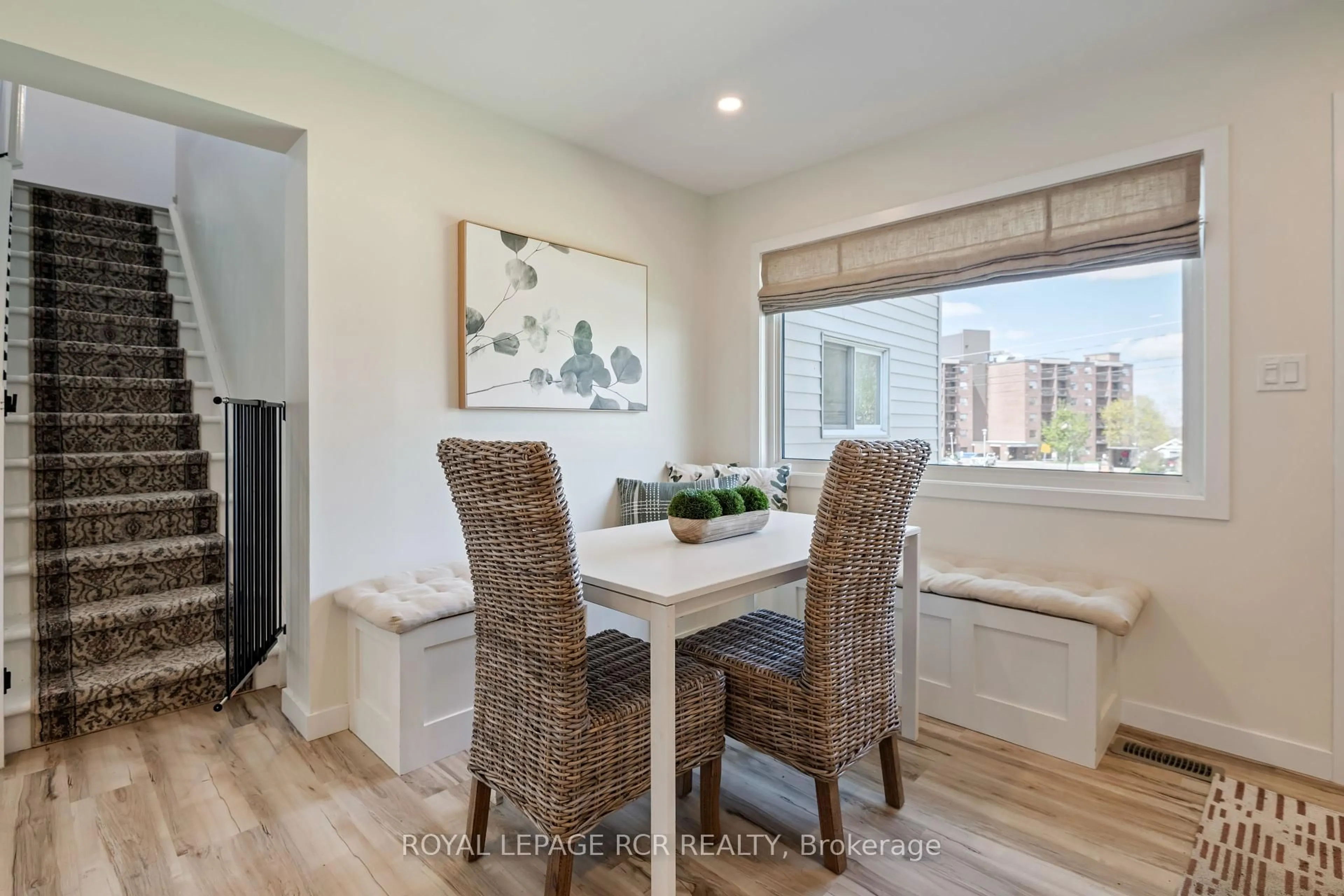 Dining room, wood/laminate floor for 42 Bythia St, Orangeville Ontario L9W 2S3