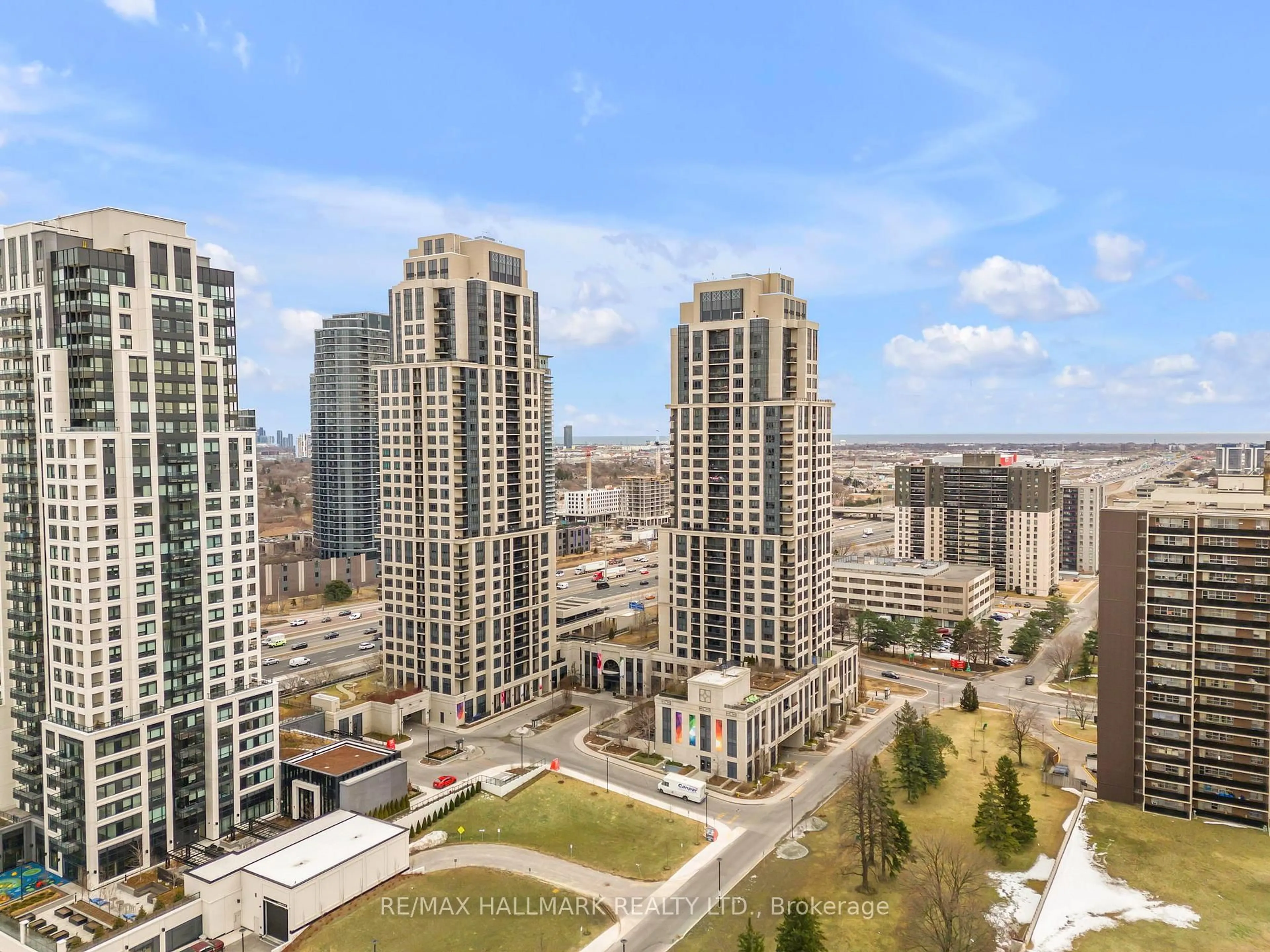 A pic from outside/outdoor area/front of a property/back of a property/a pic from drone, city buildings view from balcony for 6 Eva Rd #1503, Toronto Ontario M9C 0B1