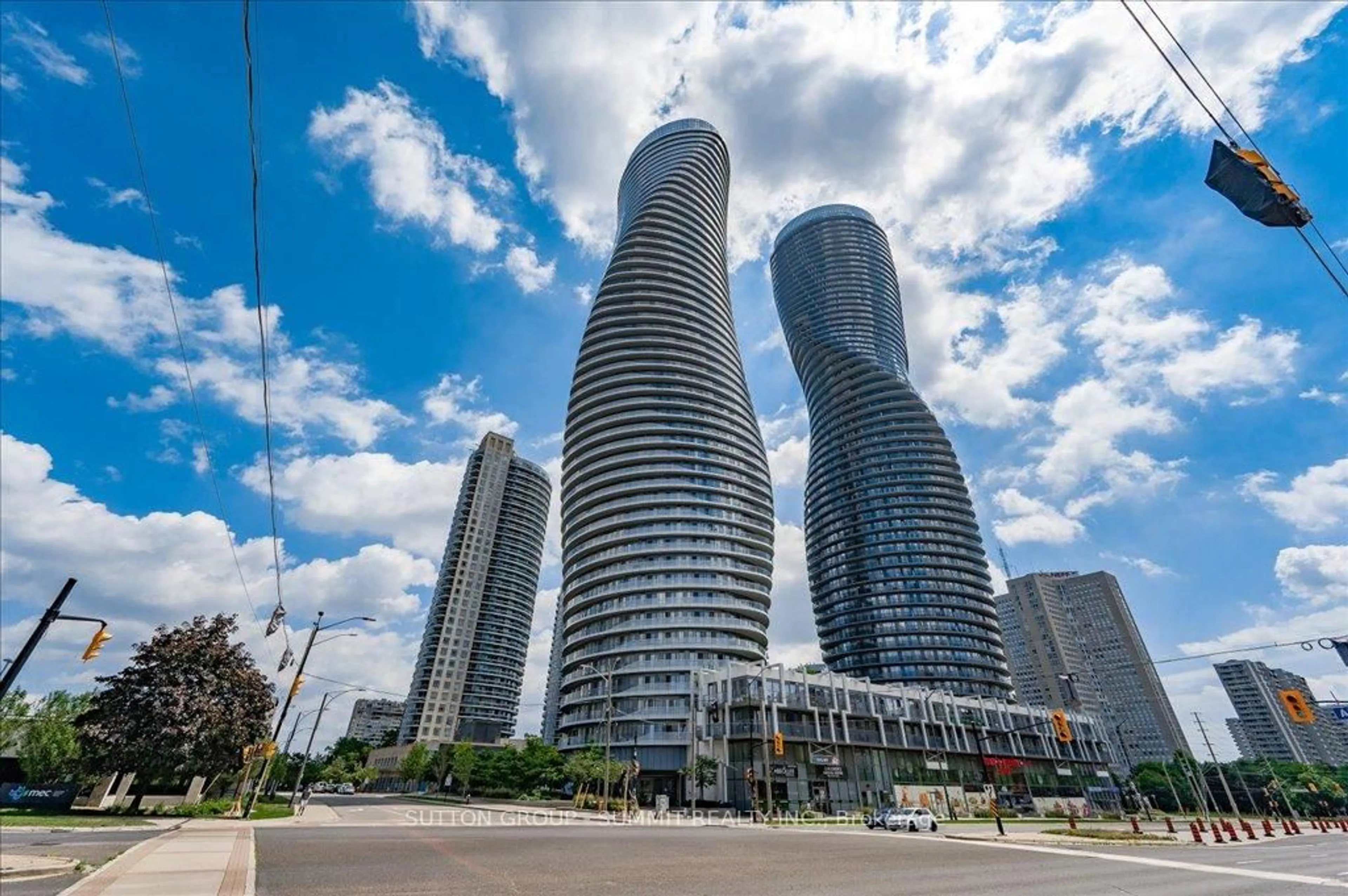 Balcony in the apartment, city buildings view from balcony for 50 Absolute Ave #1402, Mississauga Ontario L4Z 0A8