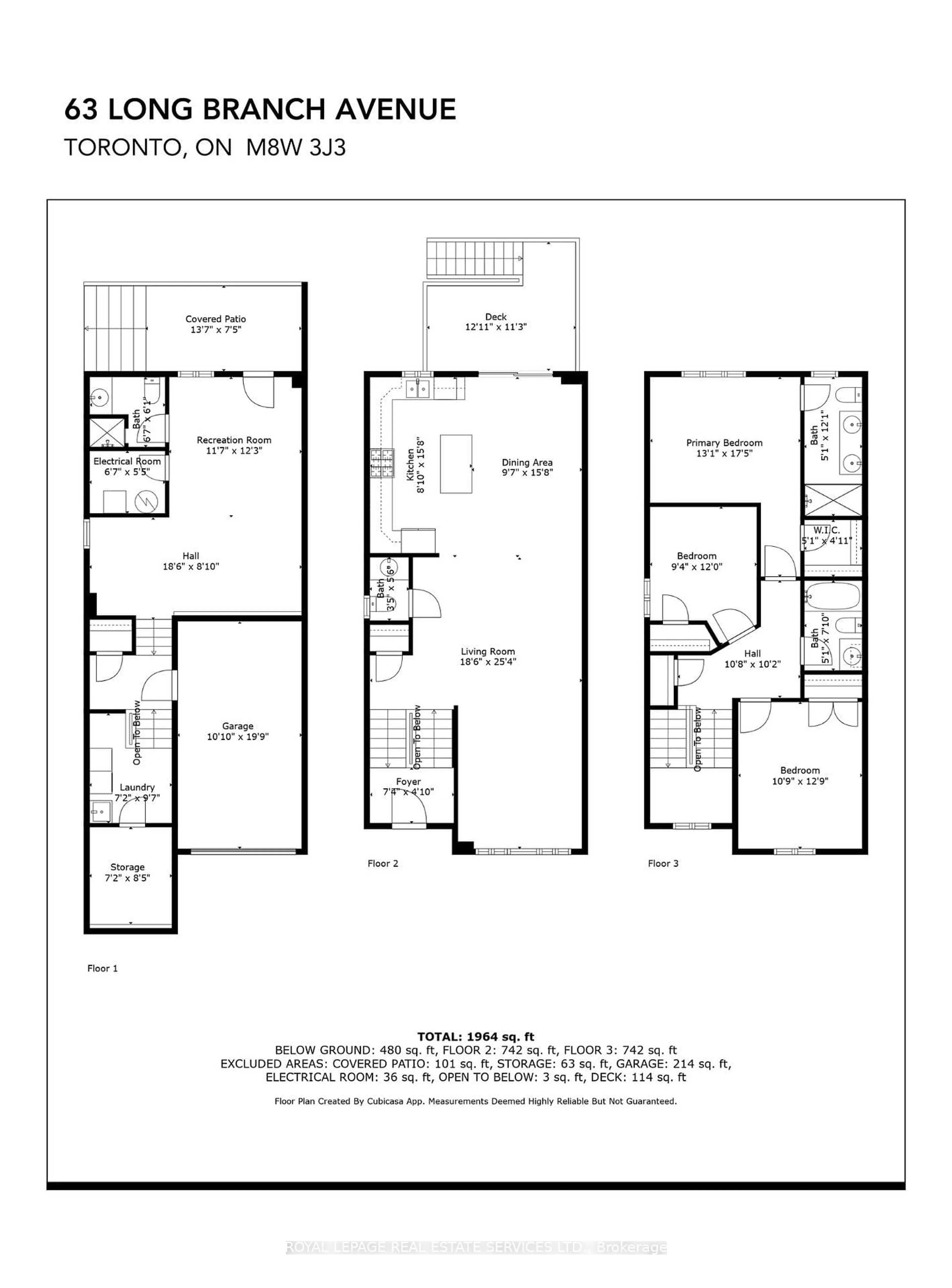 Floor plan for 63 Long Branch Ave, Toronto Ontario M8W 3J3