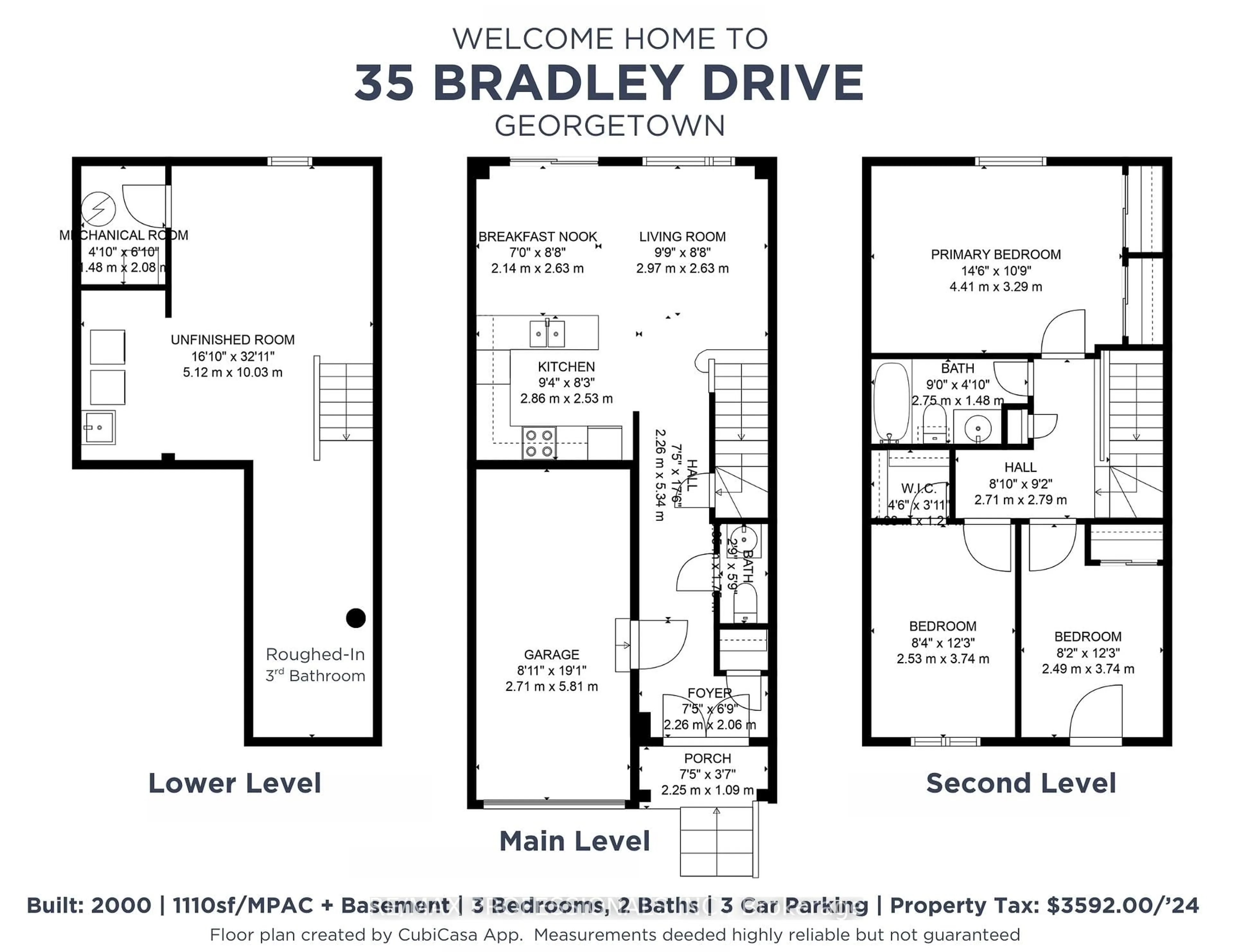Floor plan for 35 Bradley Dr, Halton Hills Ontario L7G 6B5