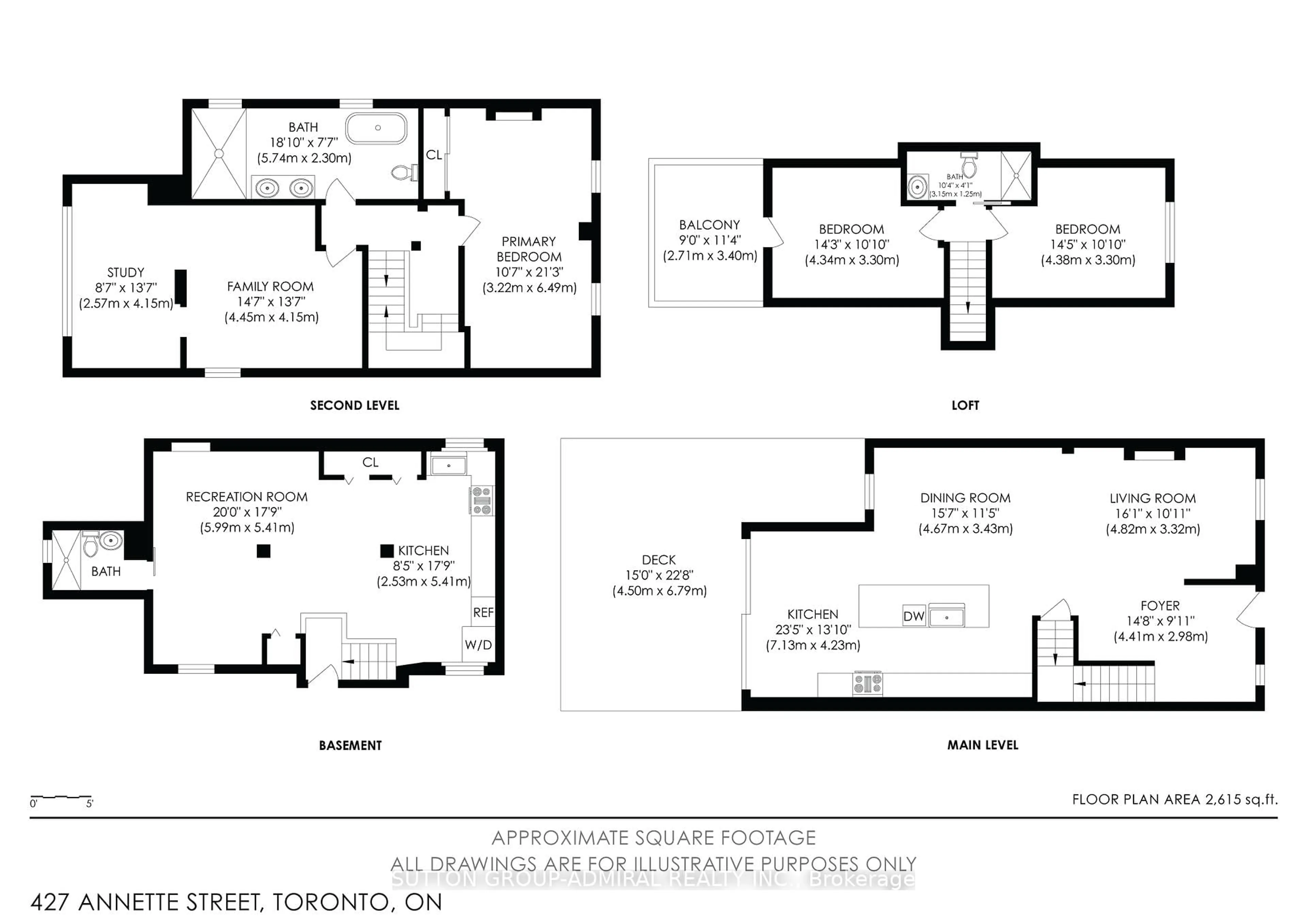 Floor plan for 427 Annette St, Toronto Ontario M6P 1R8