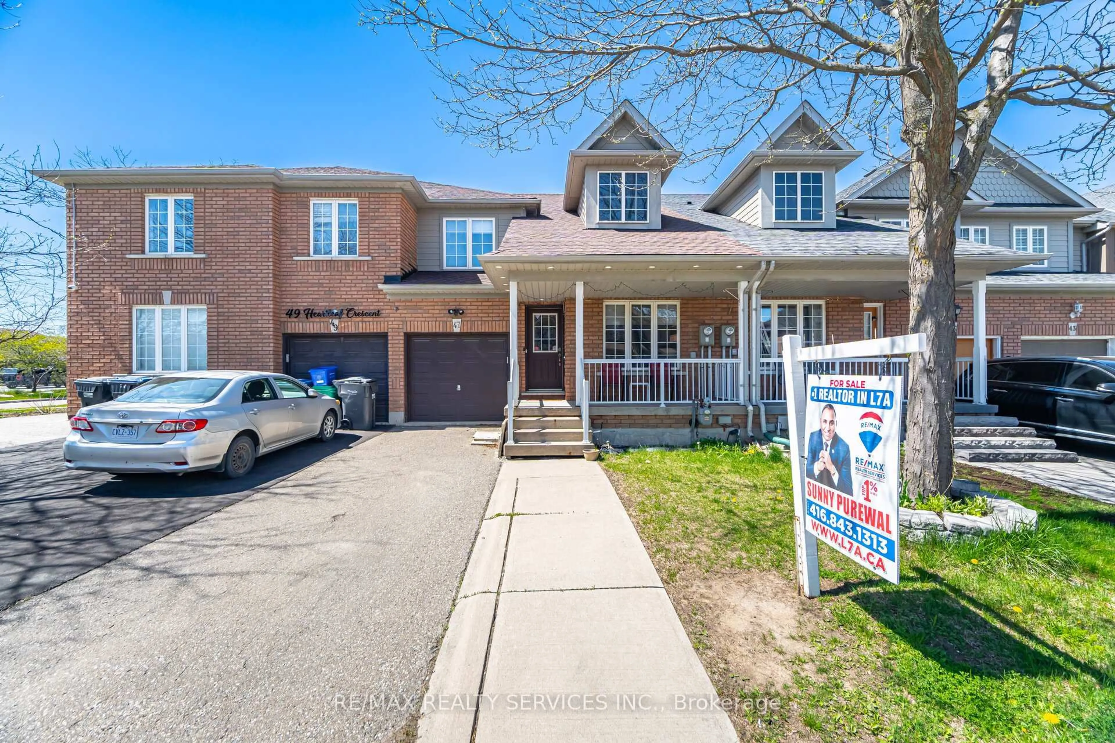 Home with brick exterior material, street for 47 Heartleaf Cres, Brampton Ontario L7A 2B7