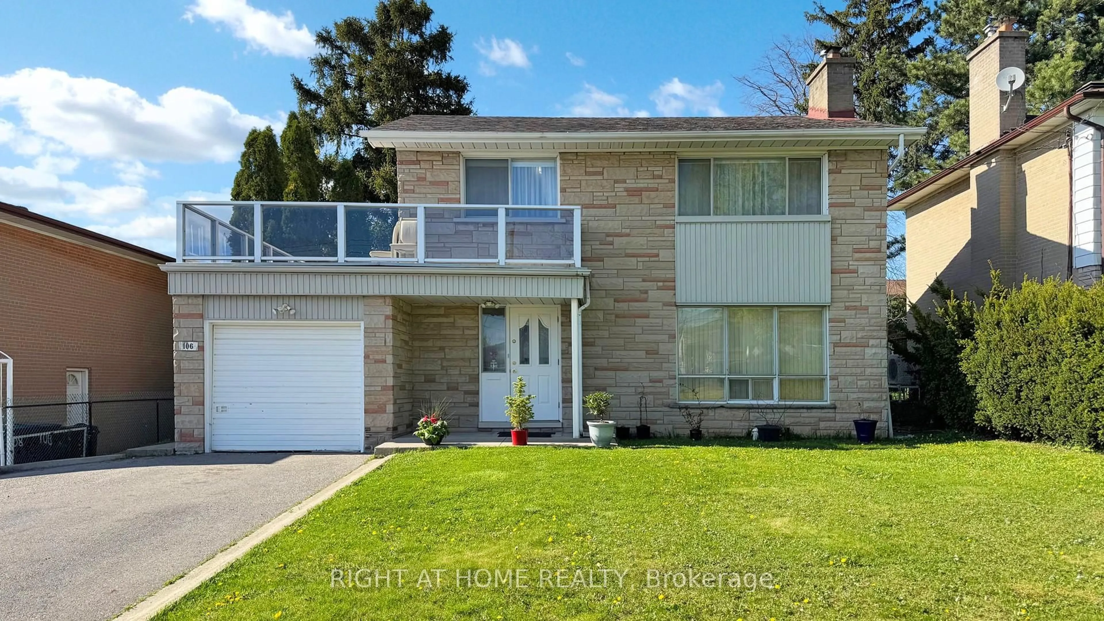 Home with brick exterior material, street for 106 Grandravine Dr, Toronto Ontario M3J 1B4