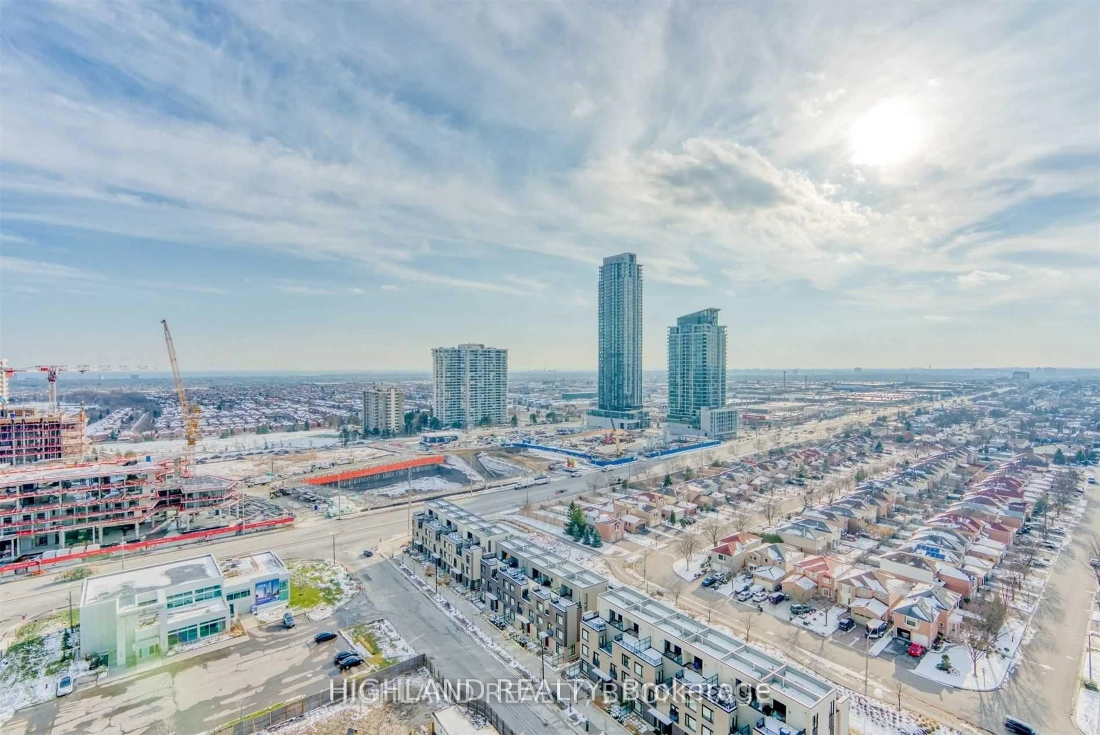 A pic from outside/outdoor area/front of a property/back of a property/a pic from drone, city buildings view from balcony for 4055 Parkside Village Dr #2318, Mississauga Ontario L5B 0K8