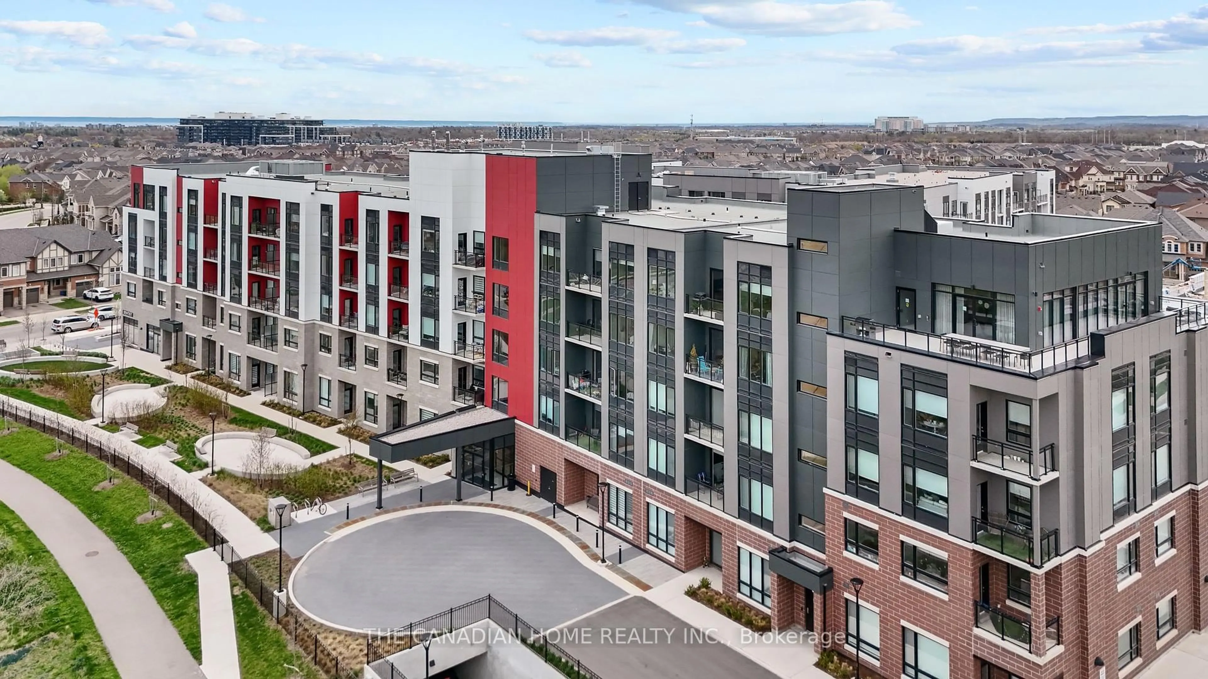 A pic from outside/outdoor area/front of a property/back of a property/a pic from drone, city buildings view from balcony for 3265 Carding Mill Tr #208, Oakville Ontario L6M 5P7