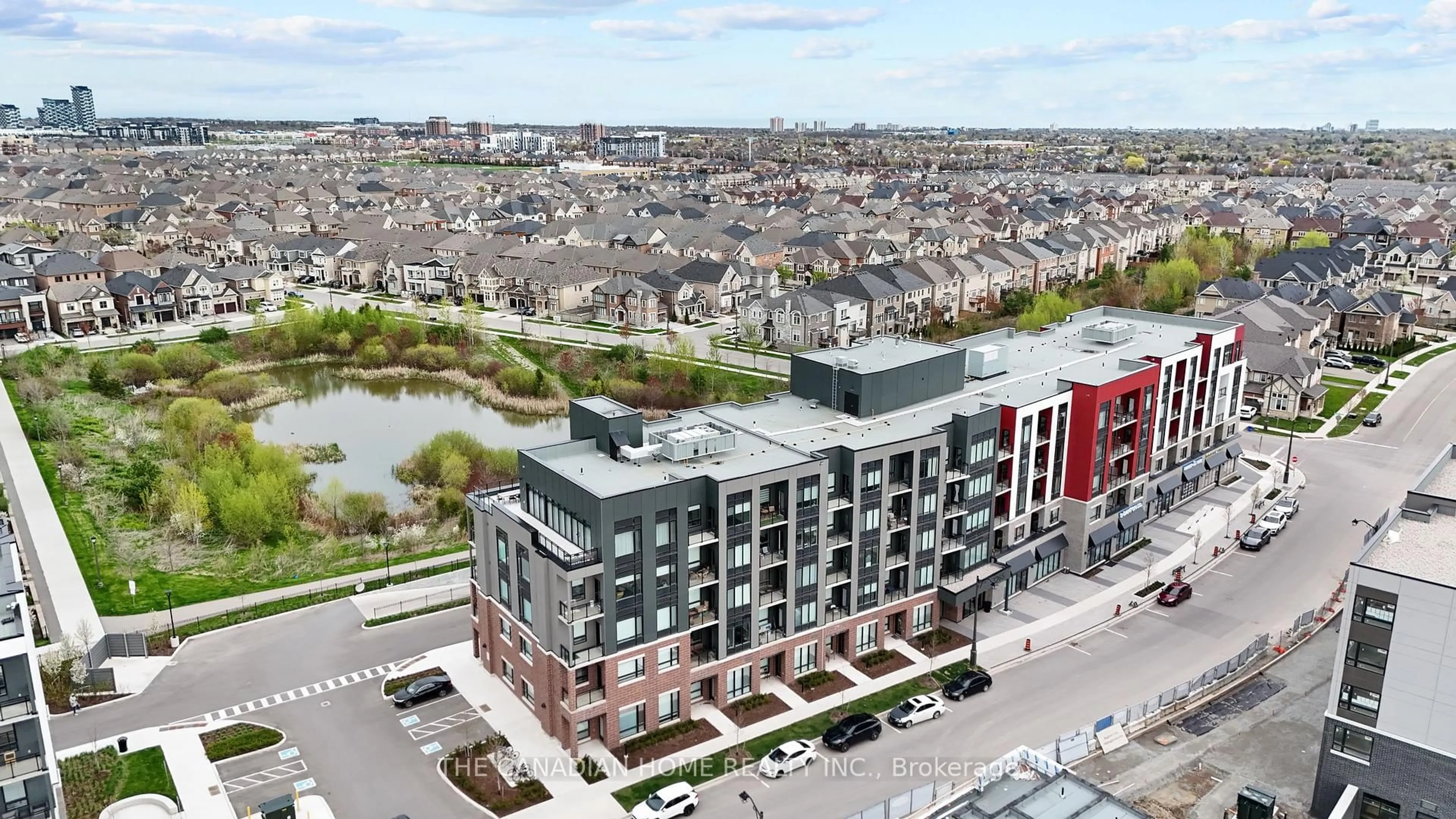 A pic from outside/outdoor area/front of a property/back of a property/a pic from drone, city buildings view from balcony for 3265 Carding Mill Tr #208, Oakville Ontario L6M 5P7