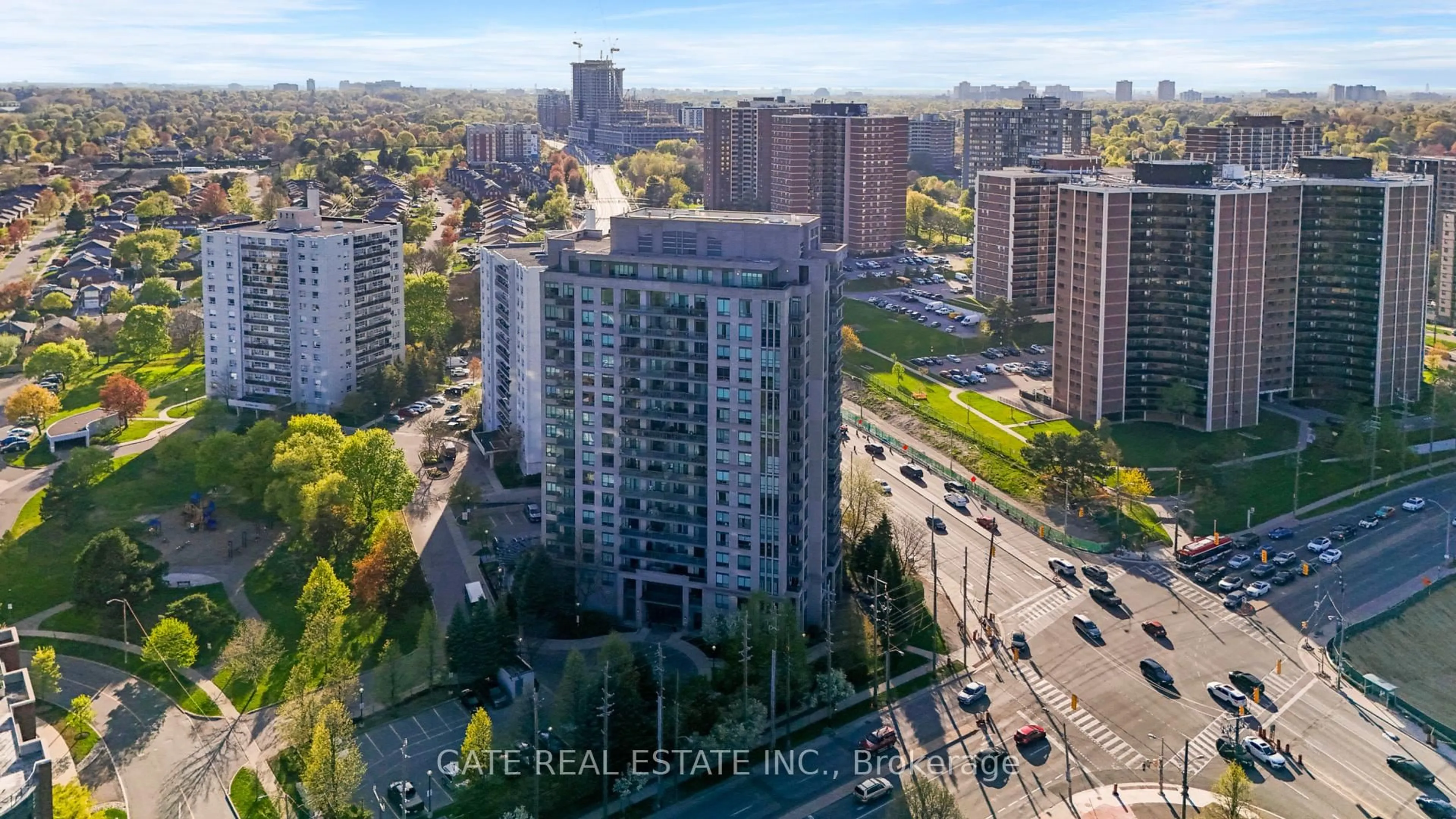 A pic from outside/outdoor area/front of a property/back of a property/a pic from drone, city buildings view from balcony for 38 Fontenay Crt #1605, Toronto Ontario M9A 5H5