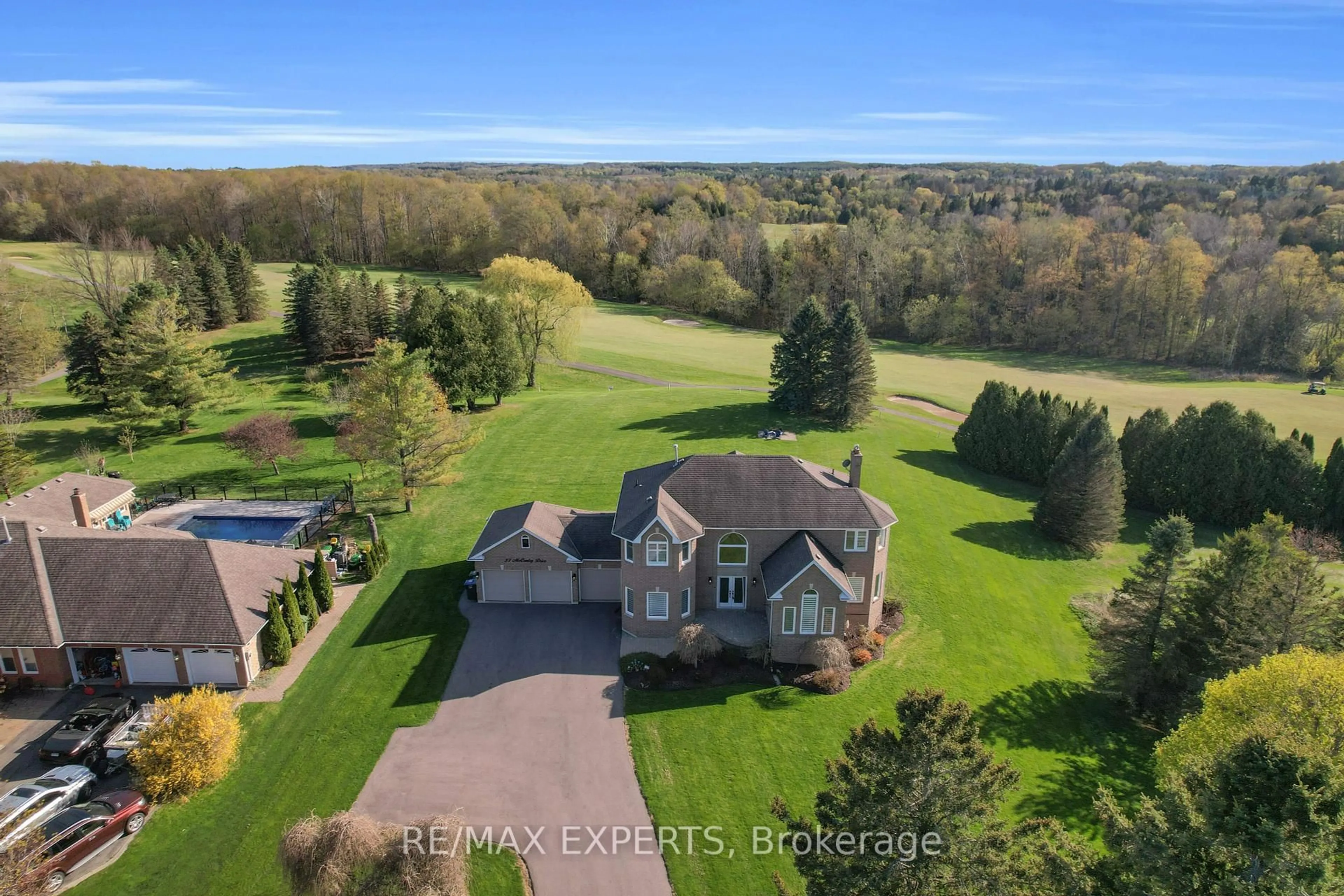 A pic from outside/outdoor area/front of a property/back of a property/a pic from drone, water/lake/river/ocean view for 37 Mccauley Dr, Caledon Ontario L7E 0B6