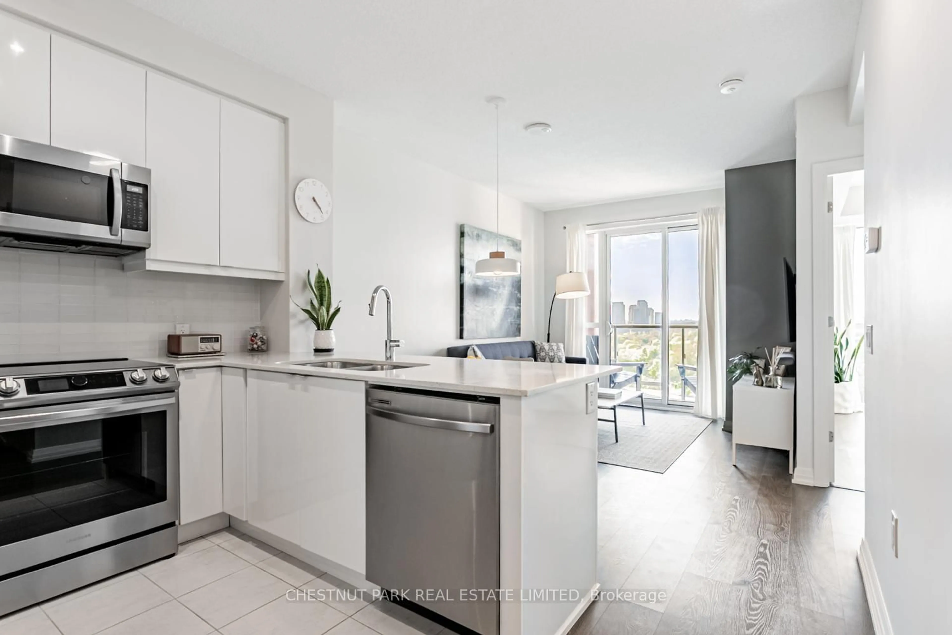 Open concept kitchen, unknown for 50 Thomas Riley Rd #1508, Toronto Ontario M9B 0C5