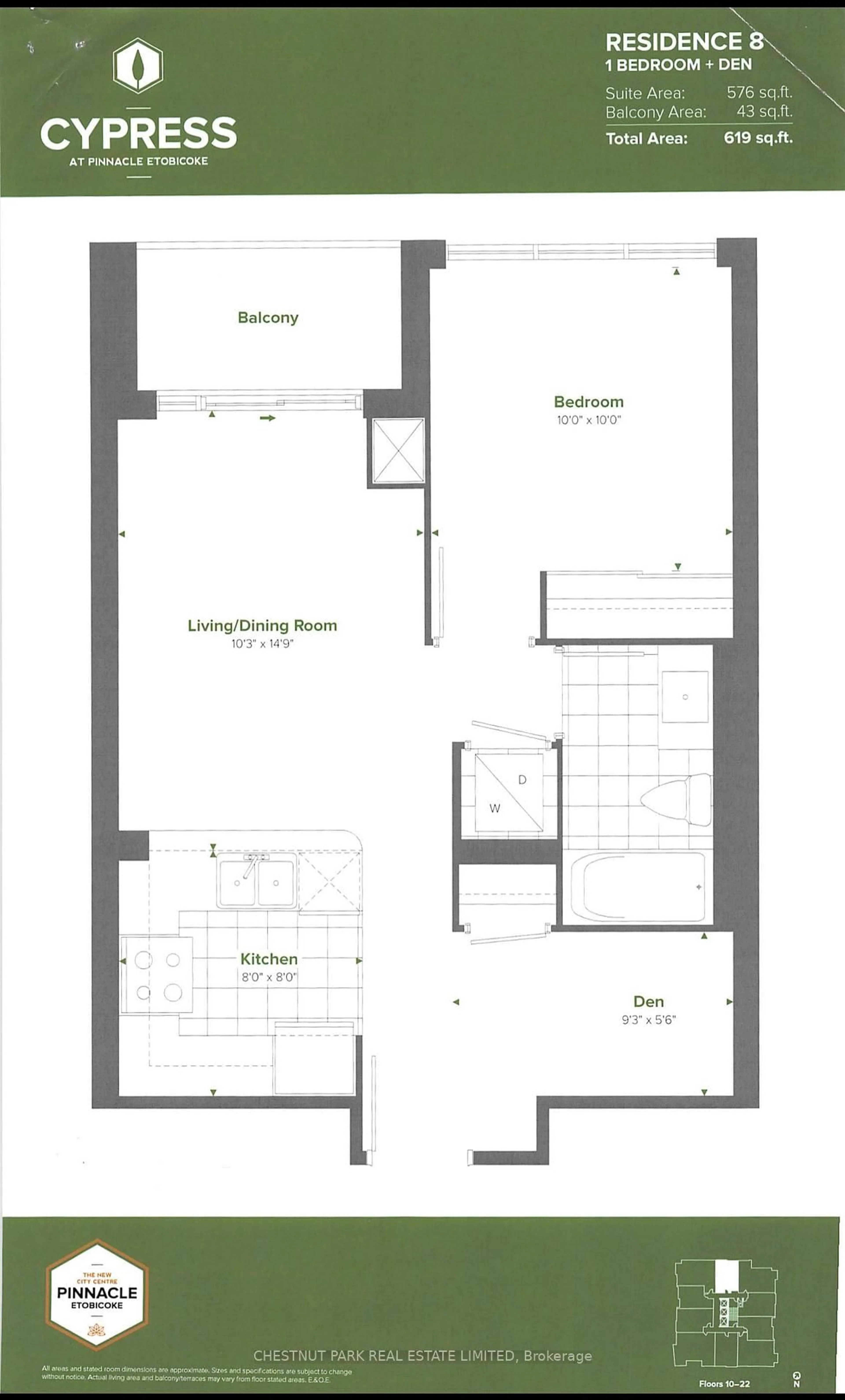 Floor plan for 50 Thomas Riley Rd #1508, Toronto Ontario M9B 0C5