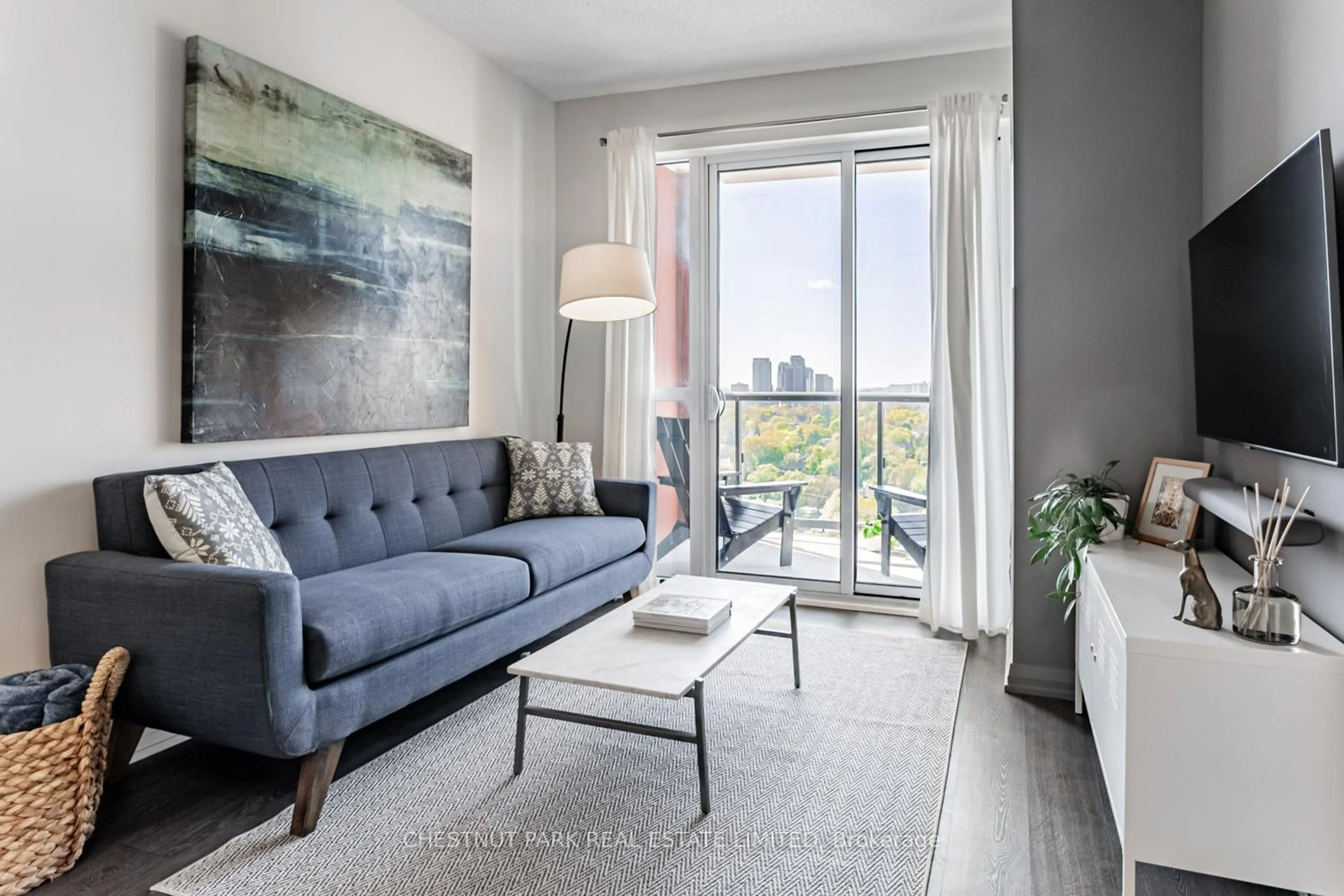 Living room with furniture, unknown for 50 Thomas Riley Rd #1508, Toronto Ontario M9B 0C5