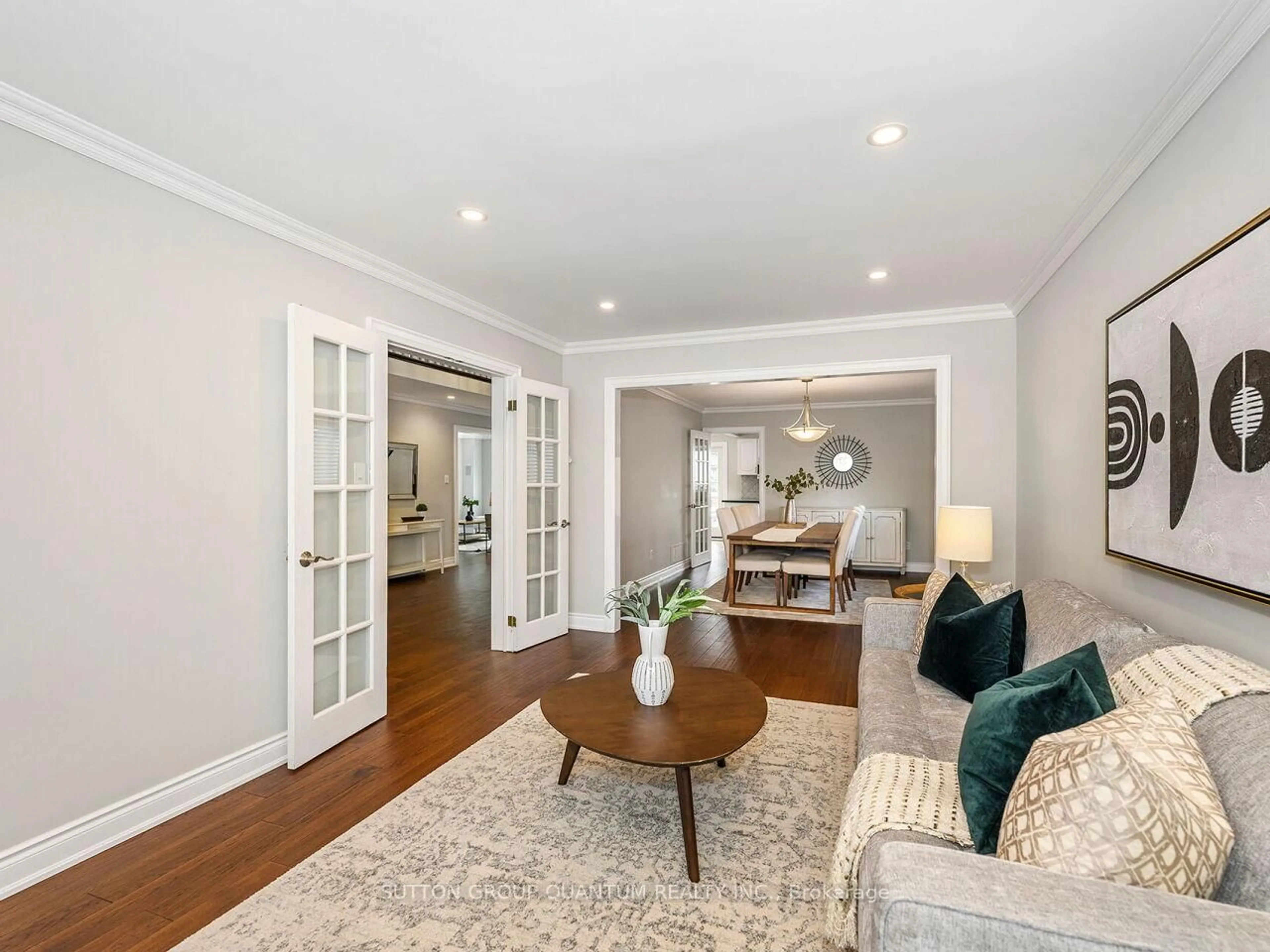 Living room with furniture, wood/laminate floor for 238 Elderwood Tr, Oakville Ontario L6H 5W2