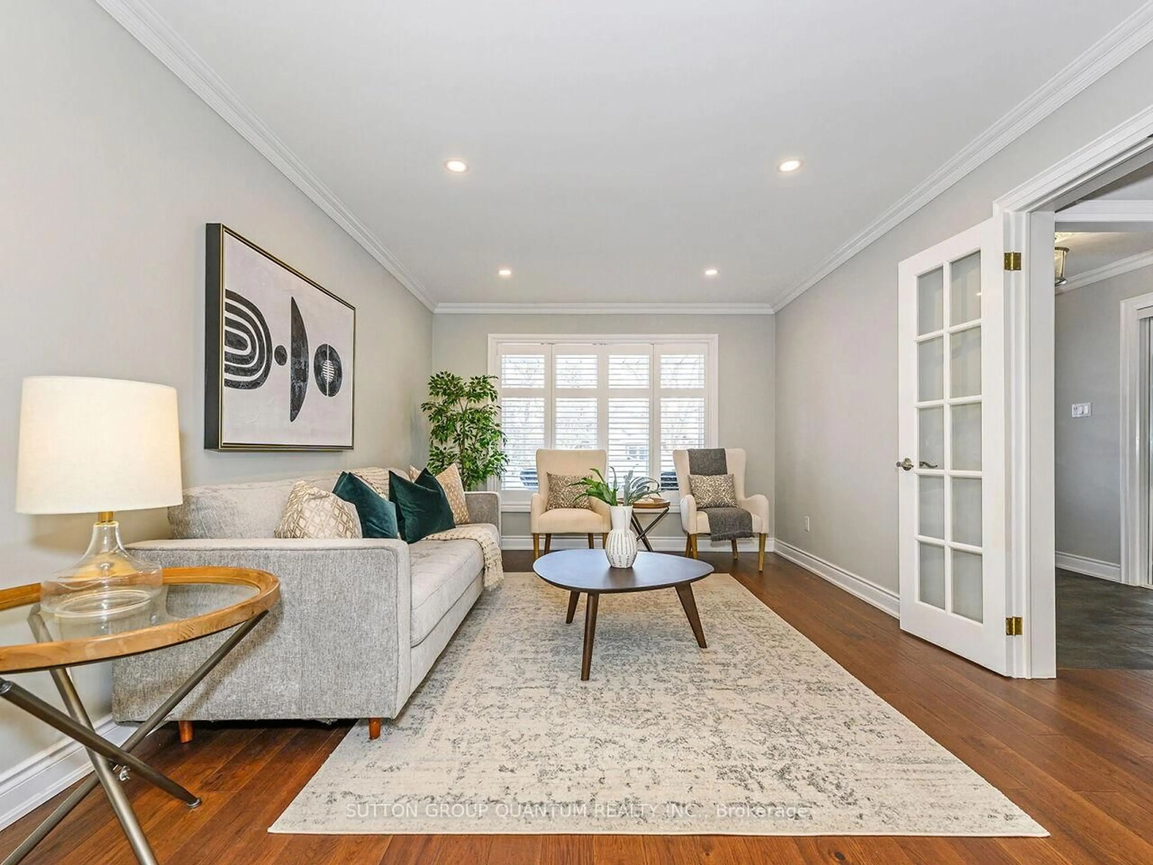 Living room with furniture, wood/laminate floor for 238 Elderwood Tr, Oakville Ontario L6H 5W2