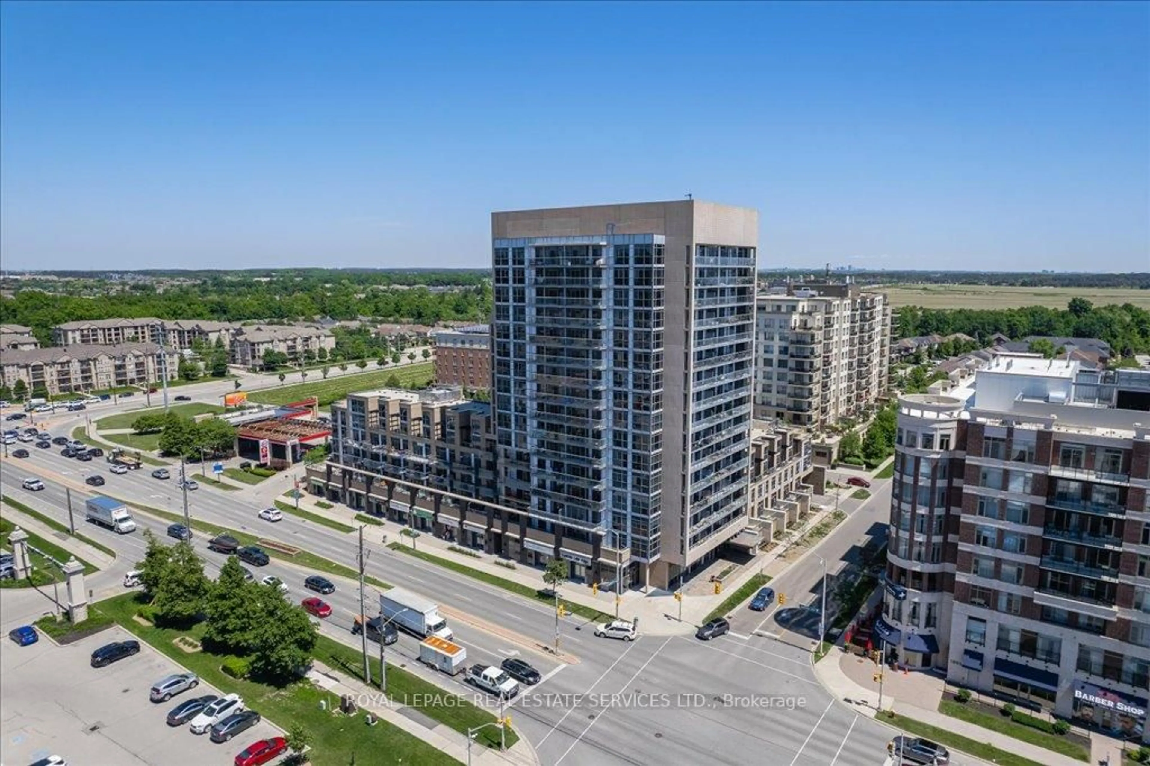 A pic from outside/outdoor area/front of a property/back of a property/a pic from drone, city buildings view from balcony for 1940 Ironstone Dr #308, Burlington Ontario L7L 0E4