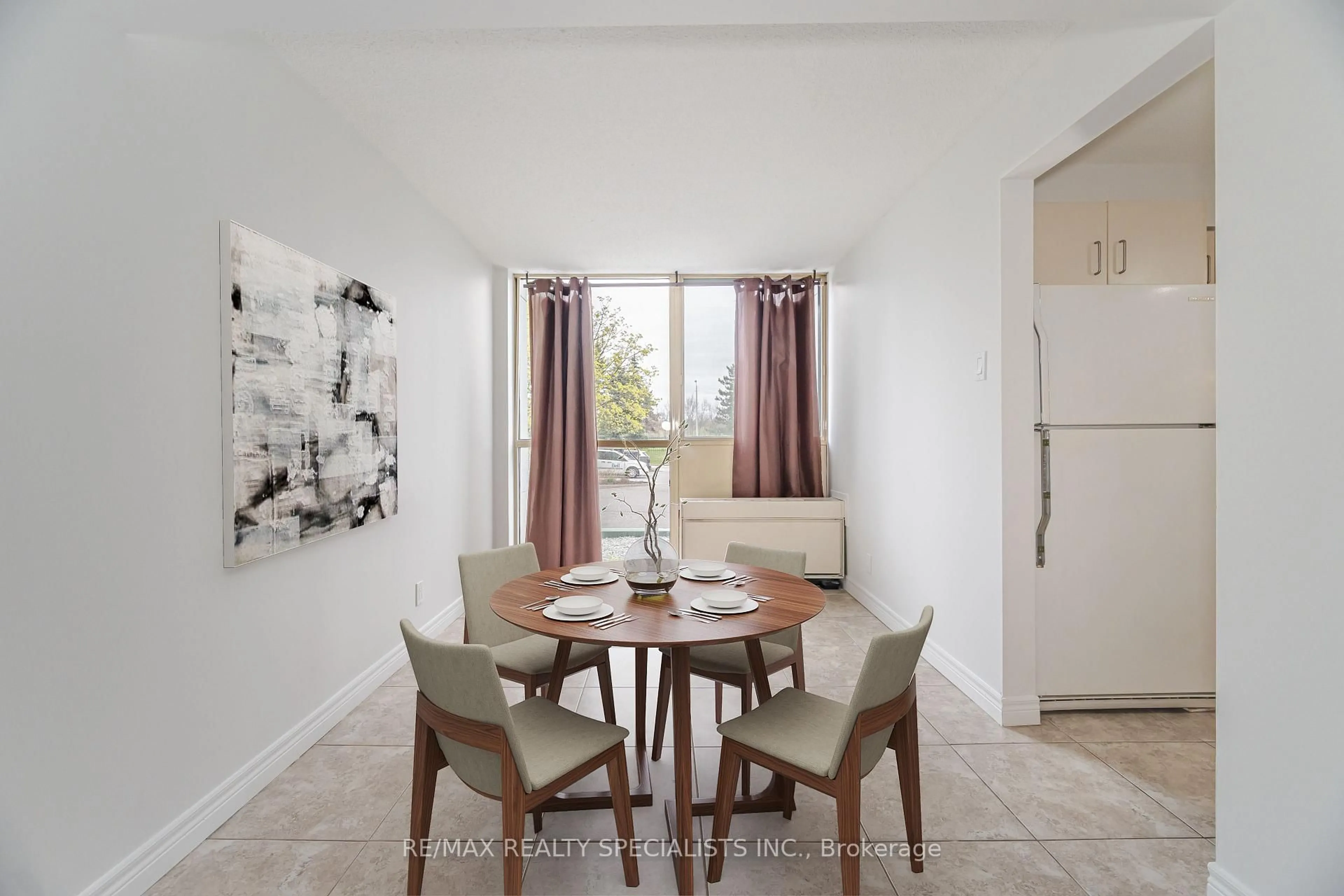 Dining room, ceramic/tile floor for 61 Markbrook Lane #101, Toronto Ontario M9V 5E7