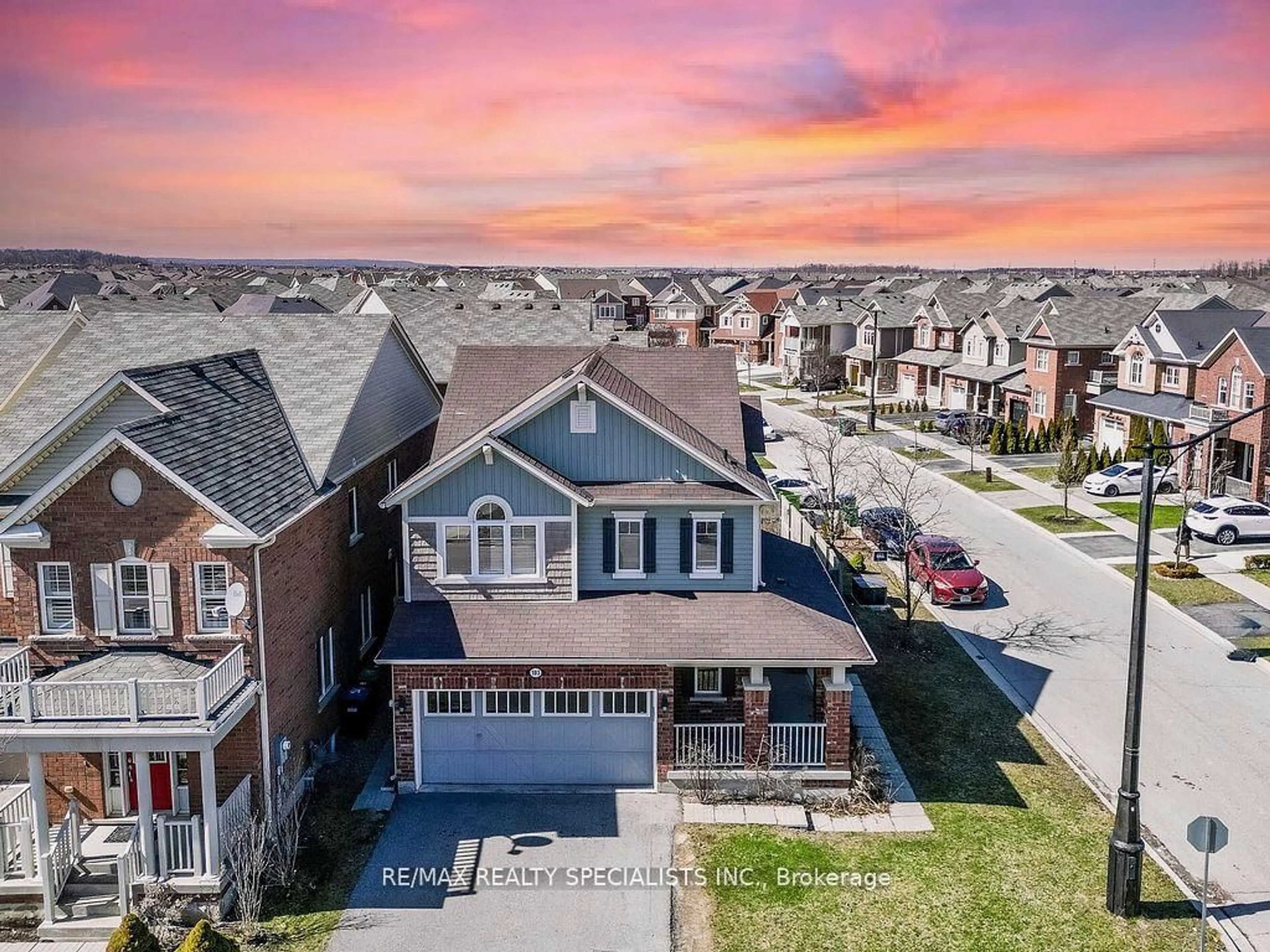 A pic from outside/outdoor area/front of a property/back of a property/a pic from drone, street for 103 Miracle Tr, Brampton Ontario L7A 0Y9