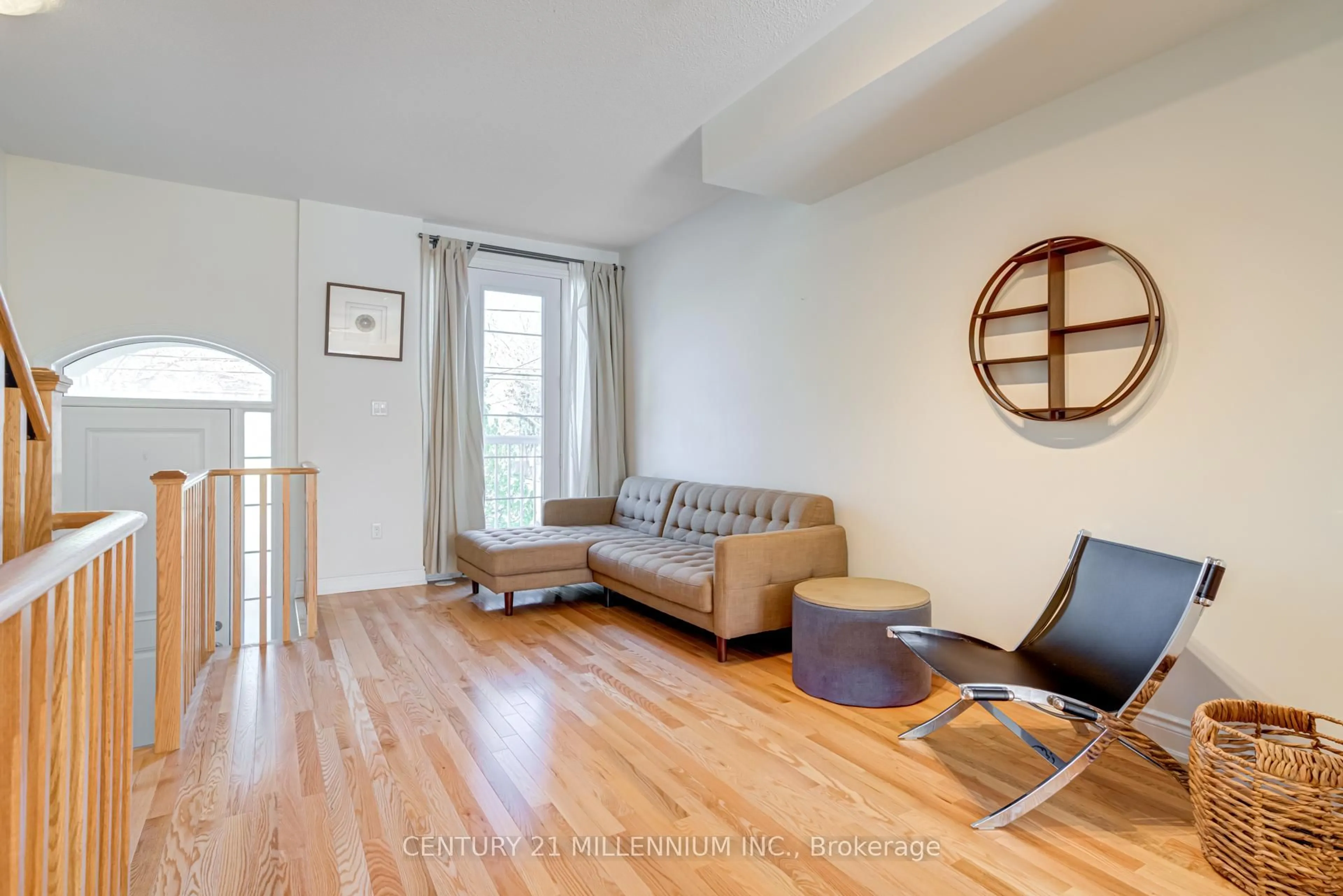 Living room with furniture, wood/laminate floor for 1044A Islington Ave #161, Toronto Ontario M8Z 0E7