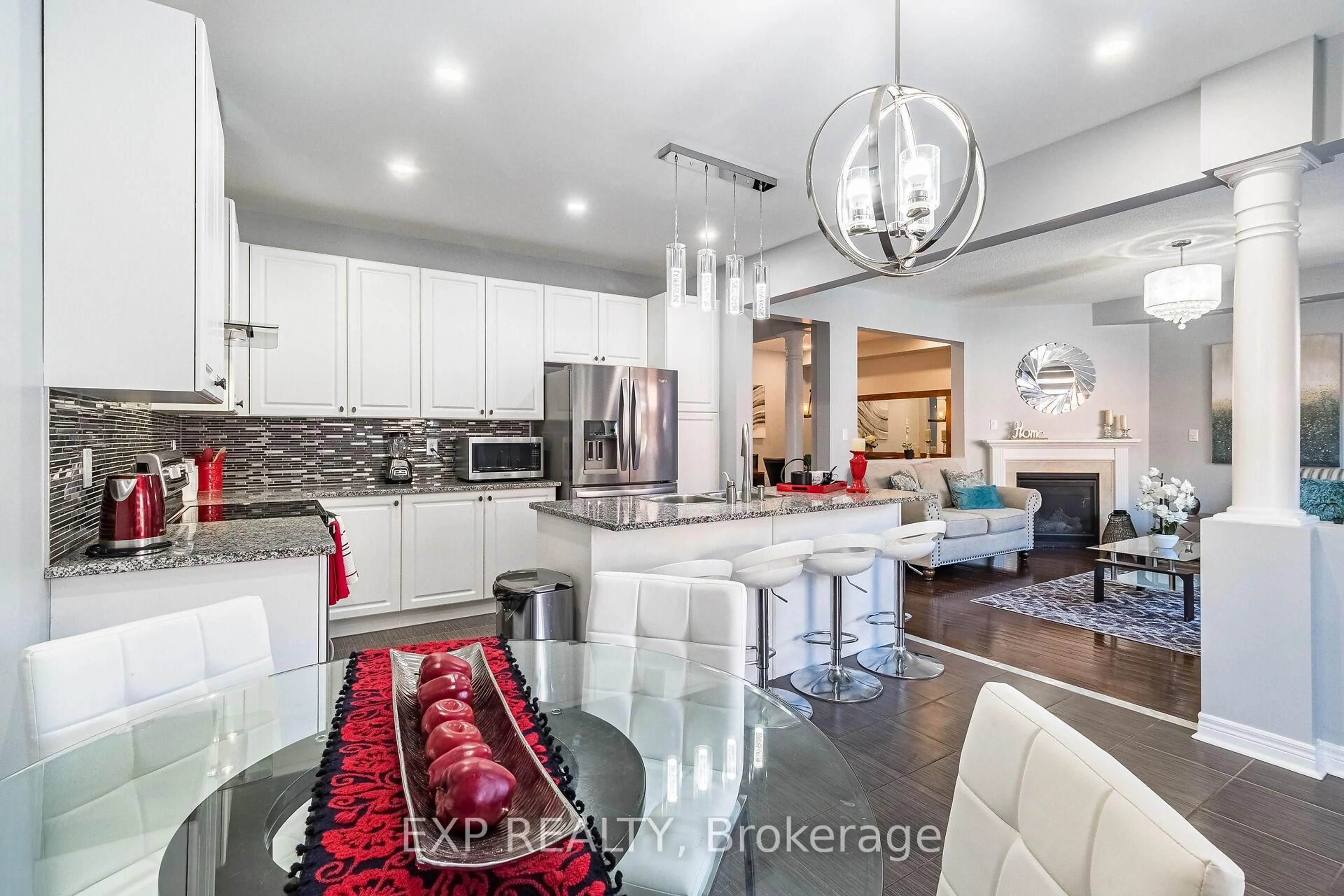 Open concept kitchen, ceramic/tile floor for 652 Mockridge Terr, Milton Ontario L9T 8V7
