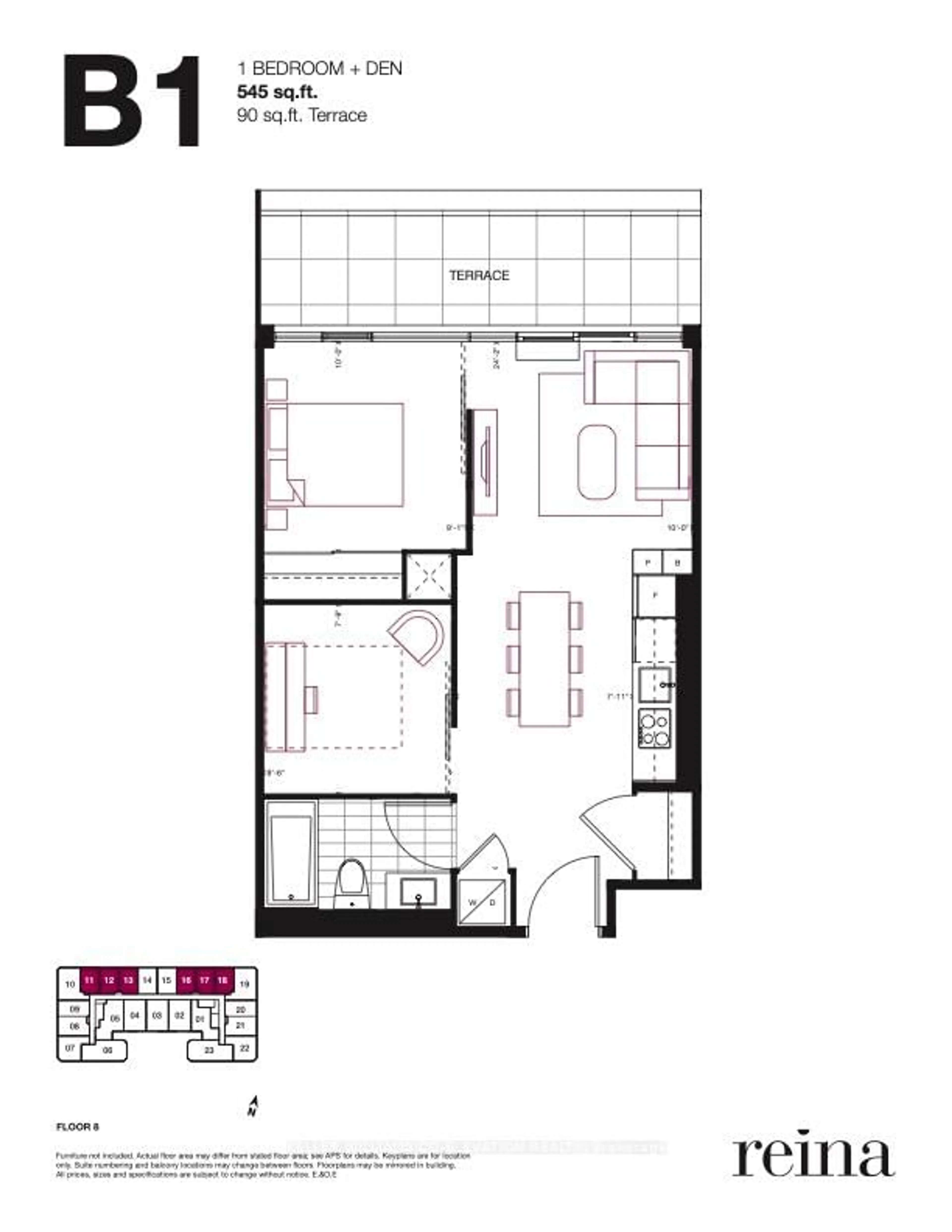 Floor plan for 689 The Queensway N/A #818, Toronto Ontario M8Y 1L1
