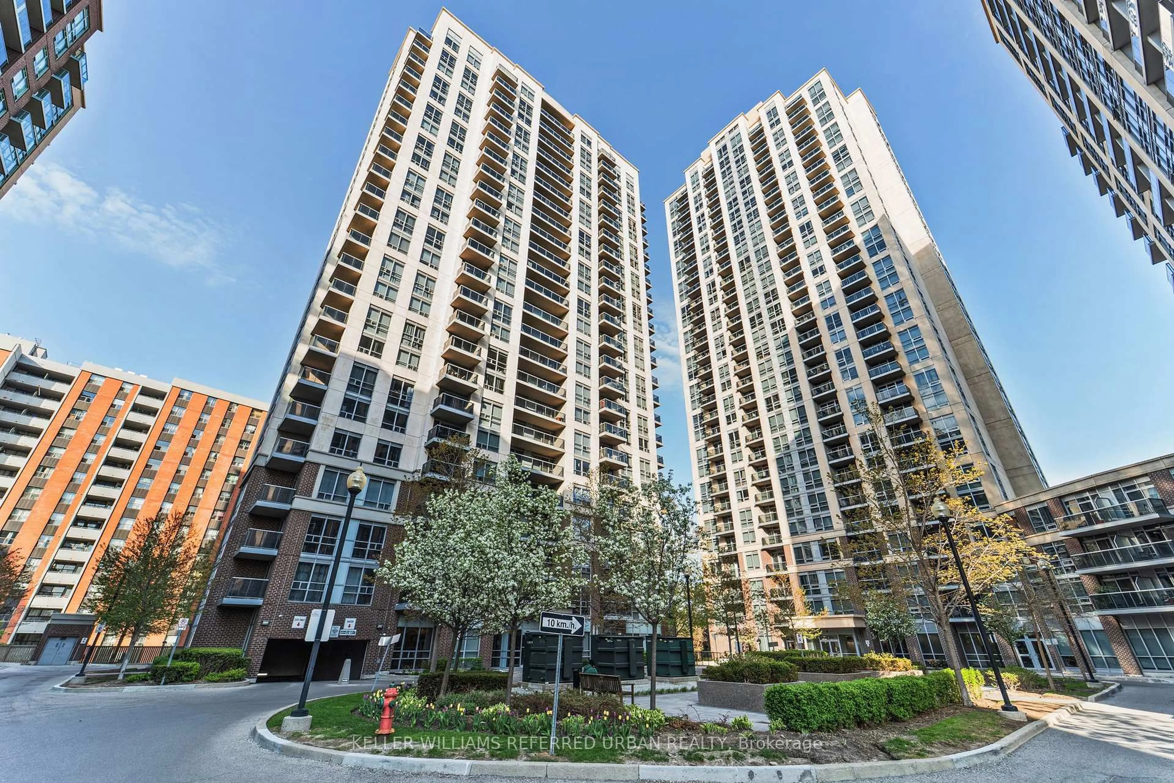 A pic from outside/outdoor area/front of a property/back of a property/a pic from drone, city buildings view from balcony for 5 Michael Power Pl #509, Toronto Ontario M9A 0A3