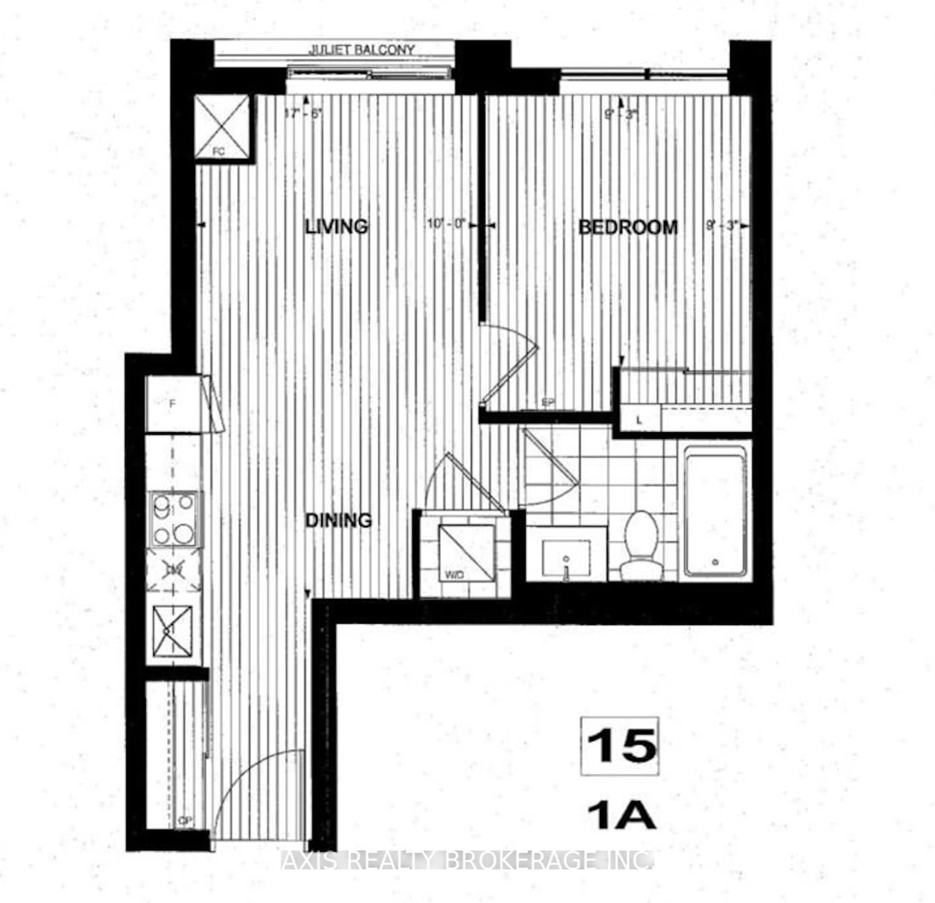 Floor plan for 9 Mabelle Ave #1515, Toronto Ontario M9A 0E1