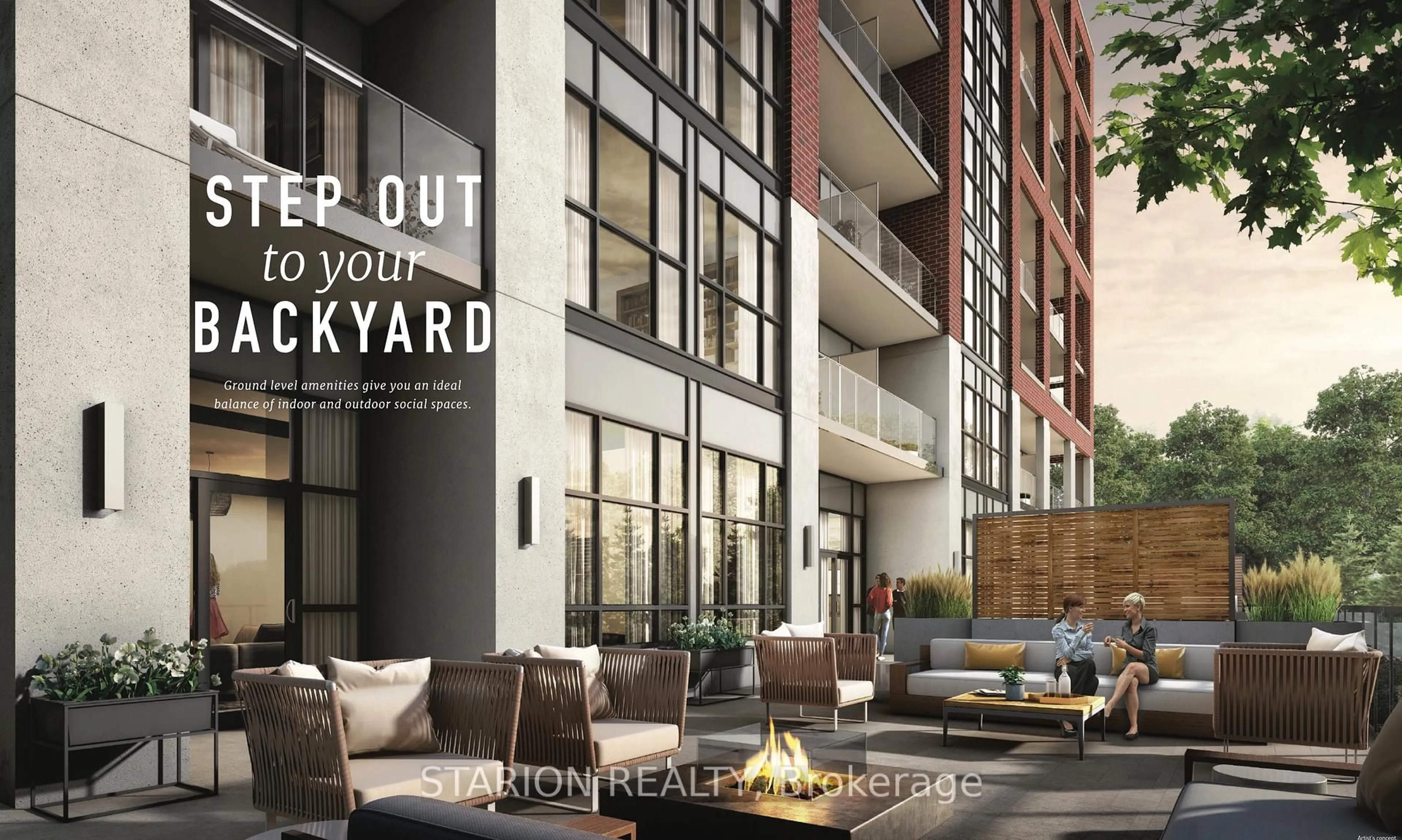 Patio, street for 25 Neighbourhood Lane #513, Toronto Ontario M8Y 0C4