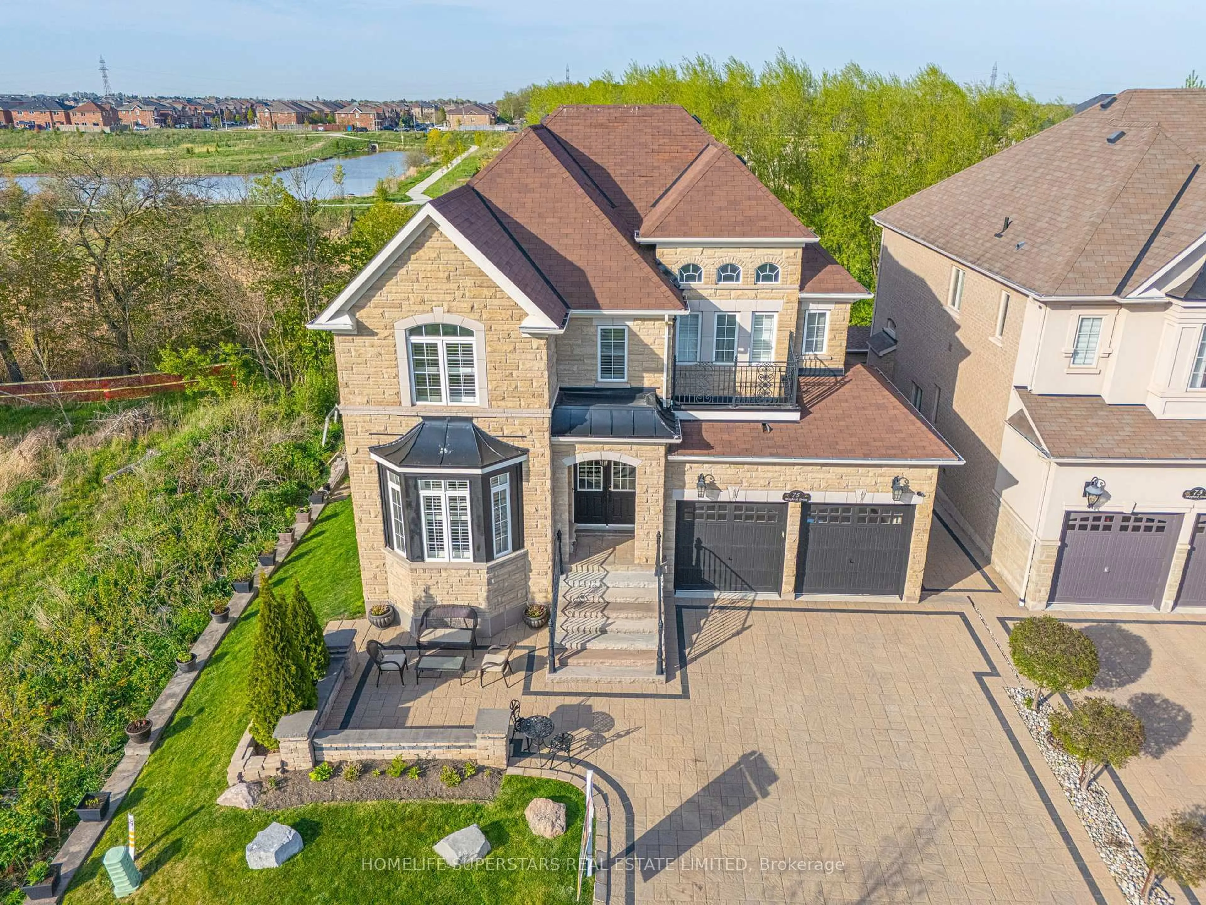 A pic from outside/outdoor area/front of a property/back of a property/a pic from drone, unknown for 75 Maybeck Dr, Brampton Ontario L6X 0Y8