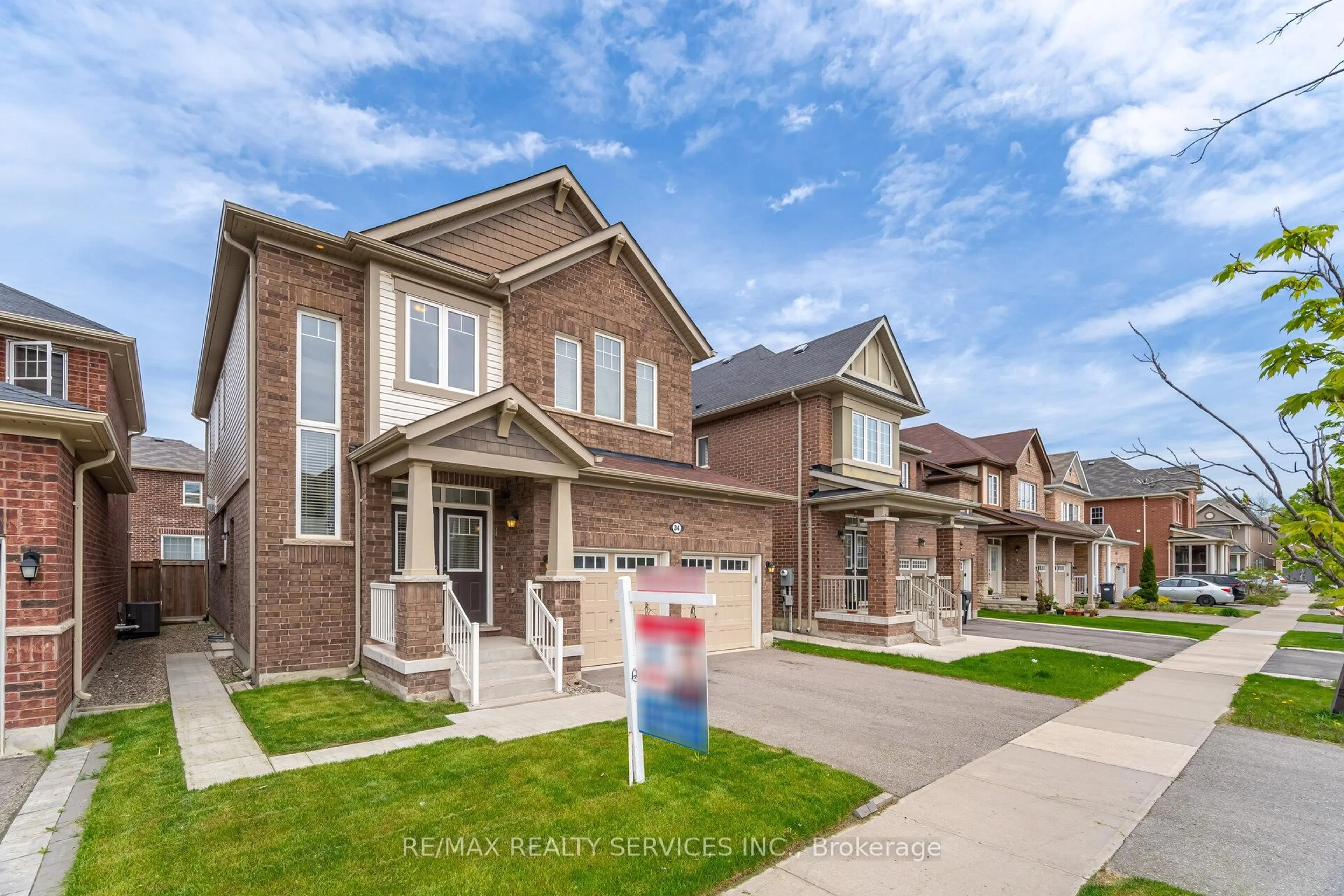 Home with brick exterior material, street for 34 Jemima Rd, Brampton Ontario L7A 4T2