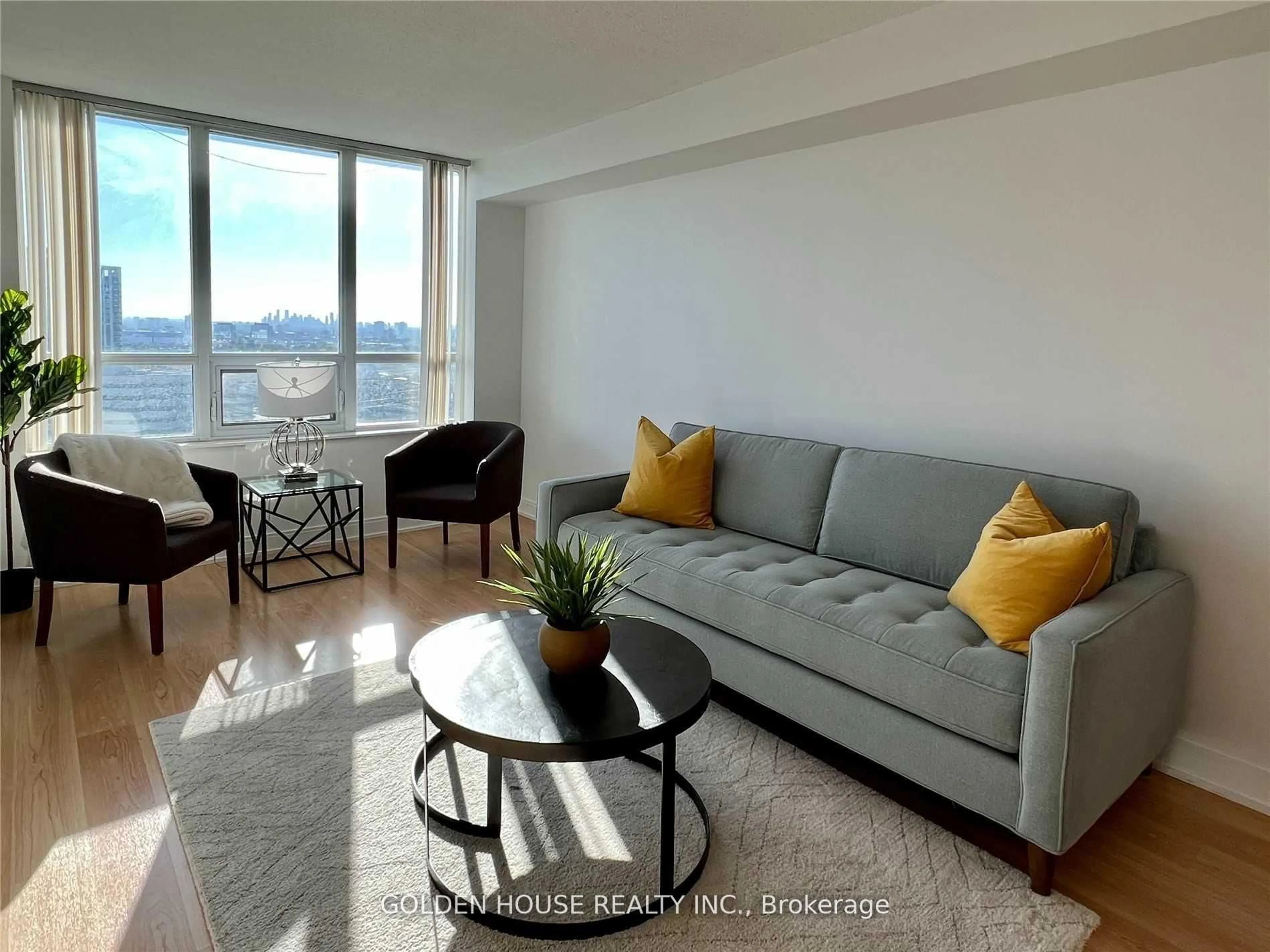 Living room with furniture, unknown for 35 Viking Lane #1837, Toronto Ontario M9B 0A2