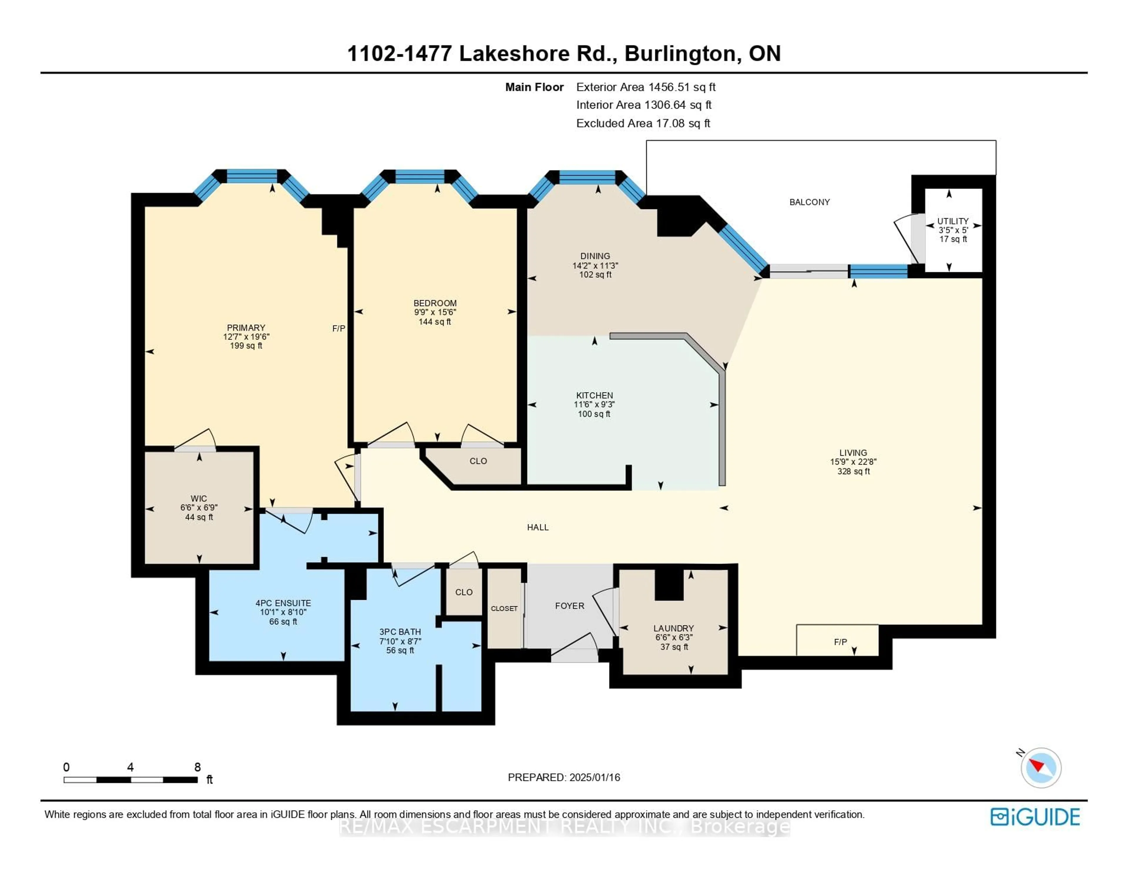 Floor plan for 1477 Lakeshore Rd #1102, Burlington Ontario L7S 1B5