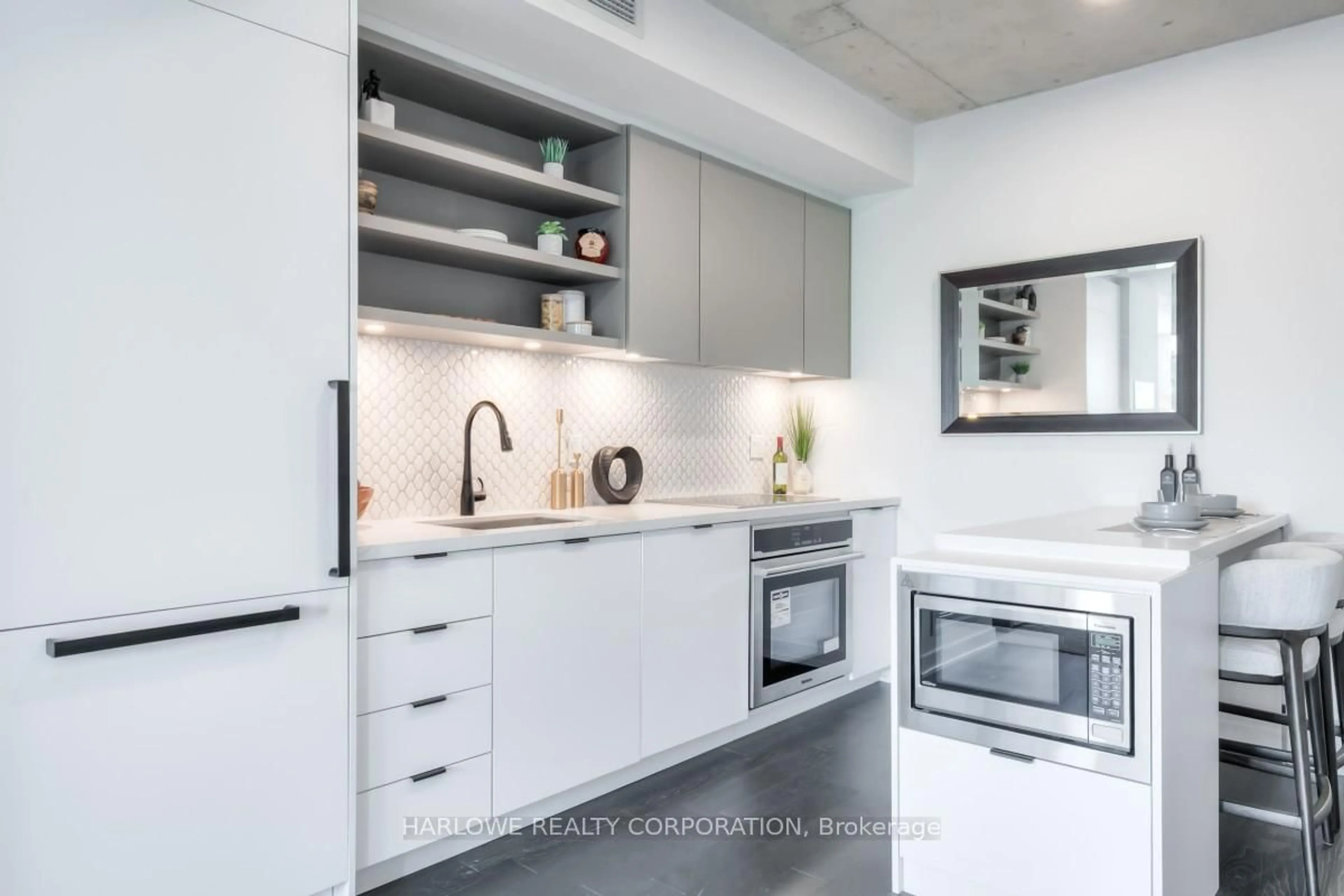Contemporary kitchen, ceramic/tile floor for 57 Brock Ave #306, Toronto Ontario M3H 3N2