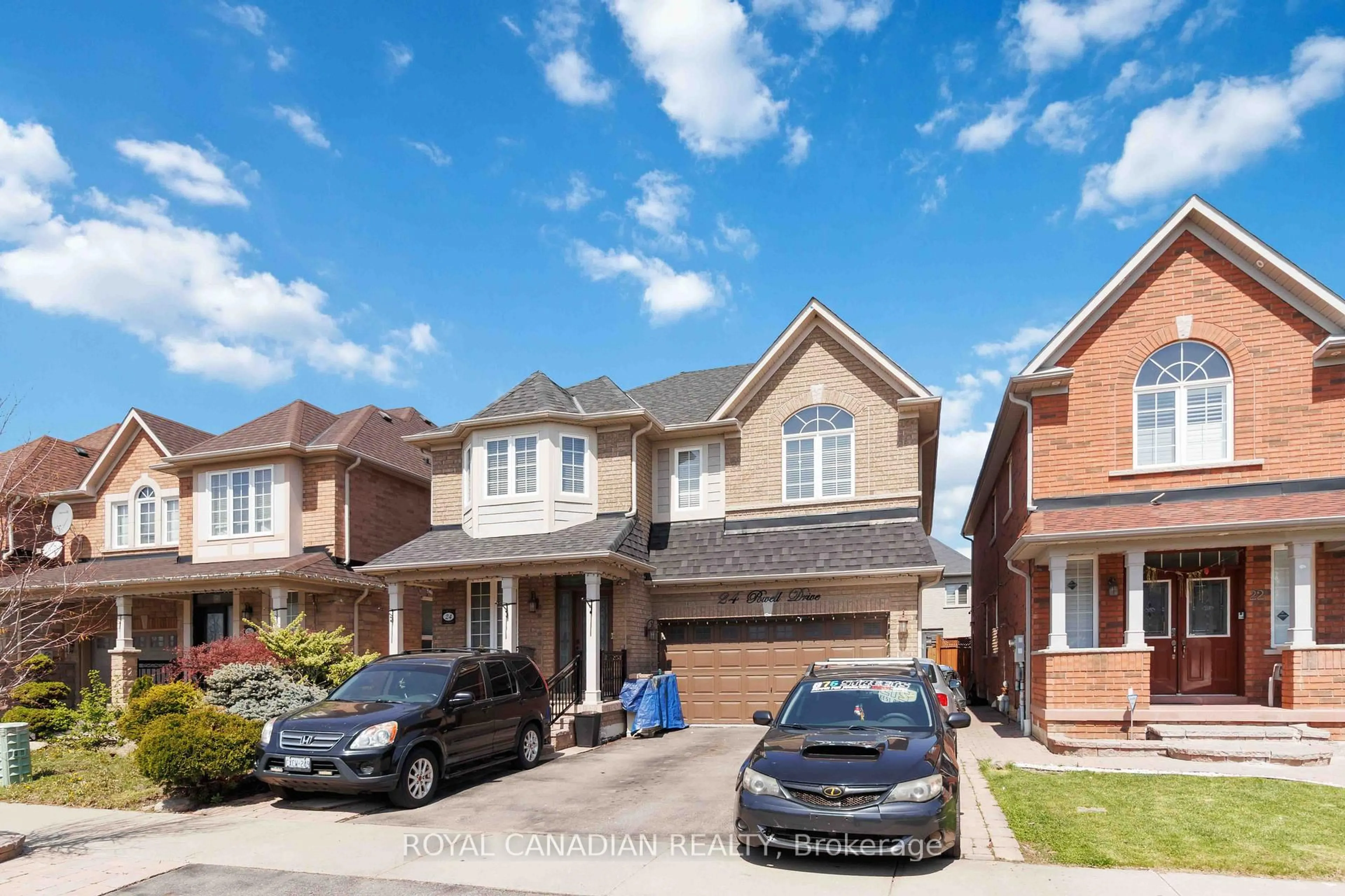 A pic from outside/outdoor area/front of a property/back of a property/a pic from drone, street for 24 Powell Dr, Brampton Ontario L6R 0L1