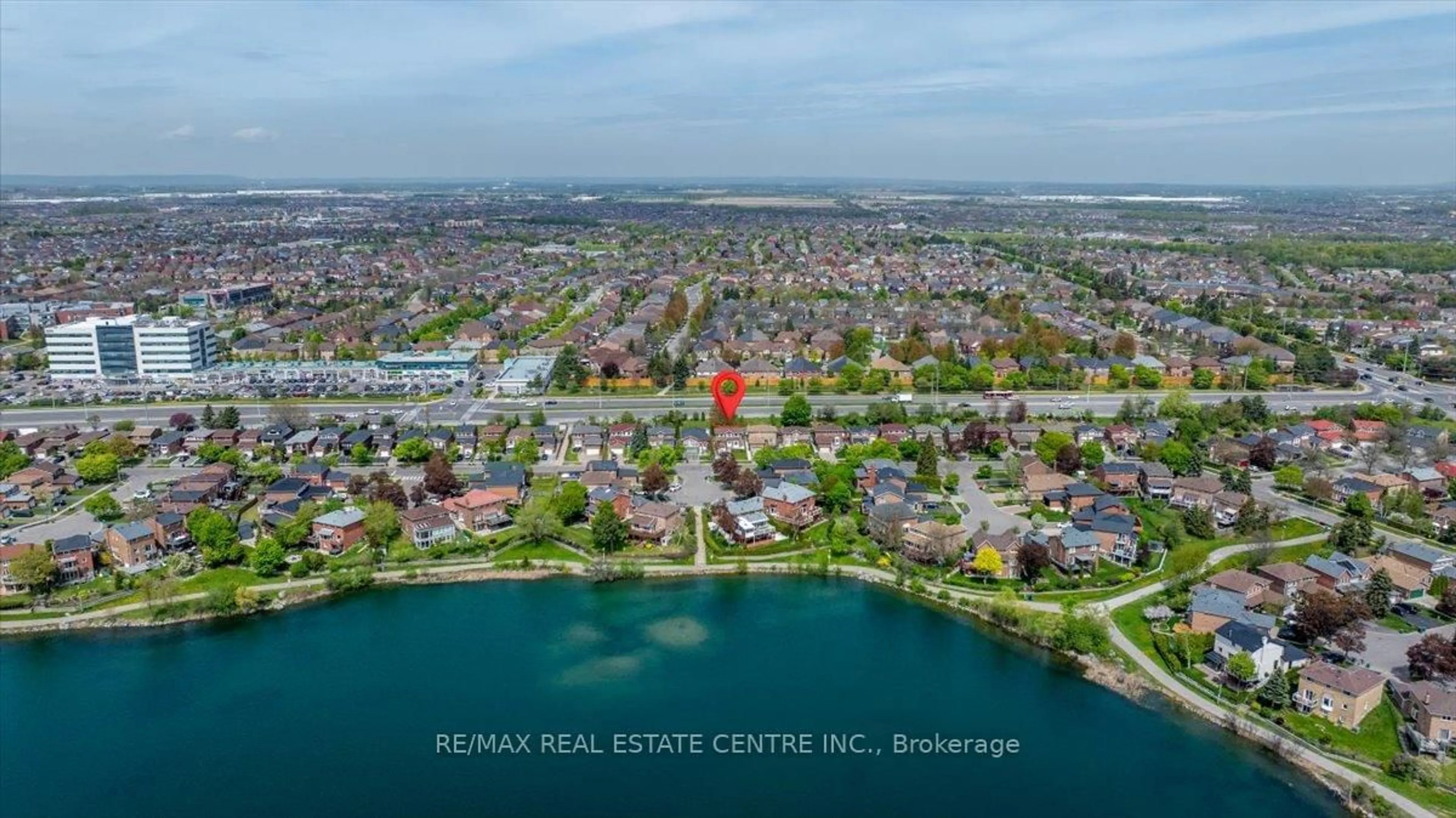 A pic from outside/outdoor area/front of a property/back of a property/a pic from drone, water/lake/river/ocean view for 56 Philosophers Tr, Brampton Ontario L6S 4C9