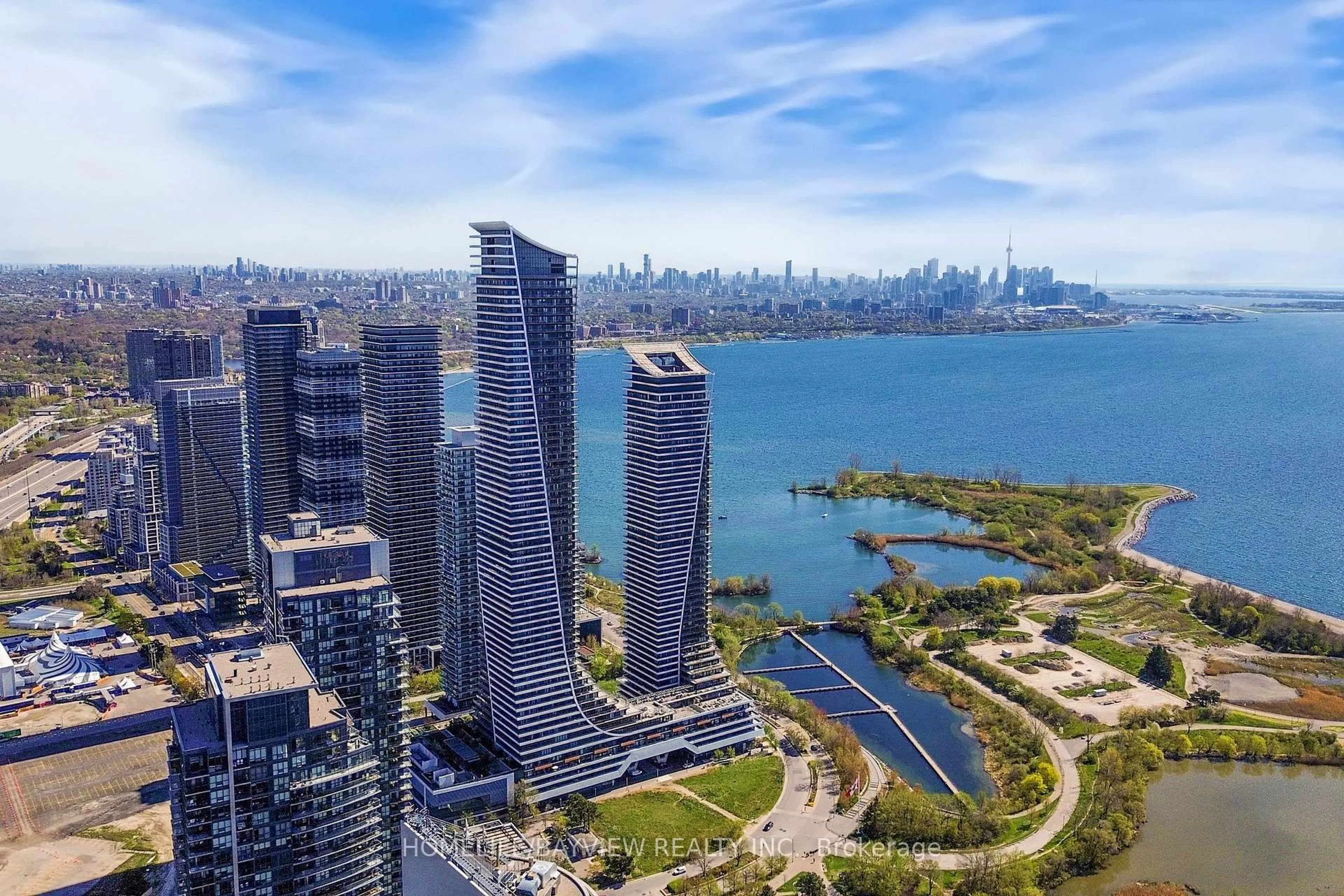 A pic from outside/outdoor area/front of a property/back of a property/a pic from drone, water/lake/river/ocean view for 30 SHORE BREEZE Dr #5106, Toronto Ontario M8V 0J1