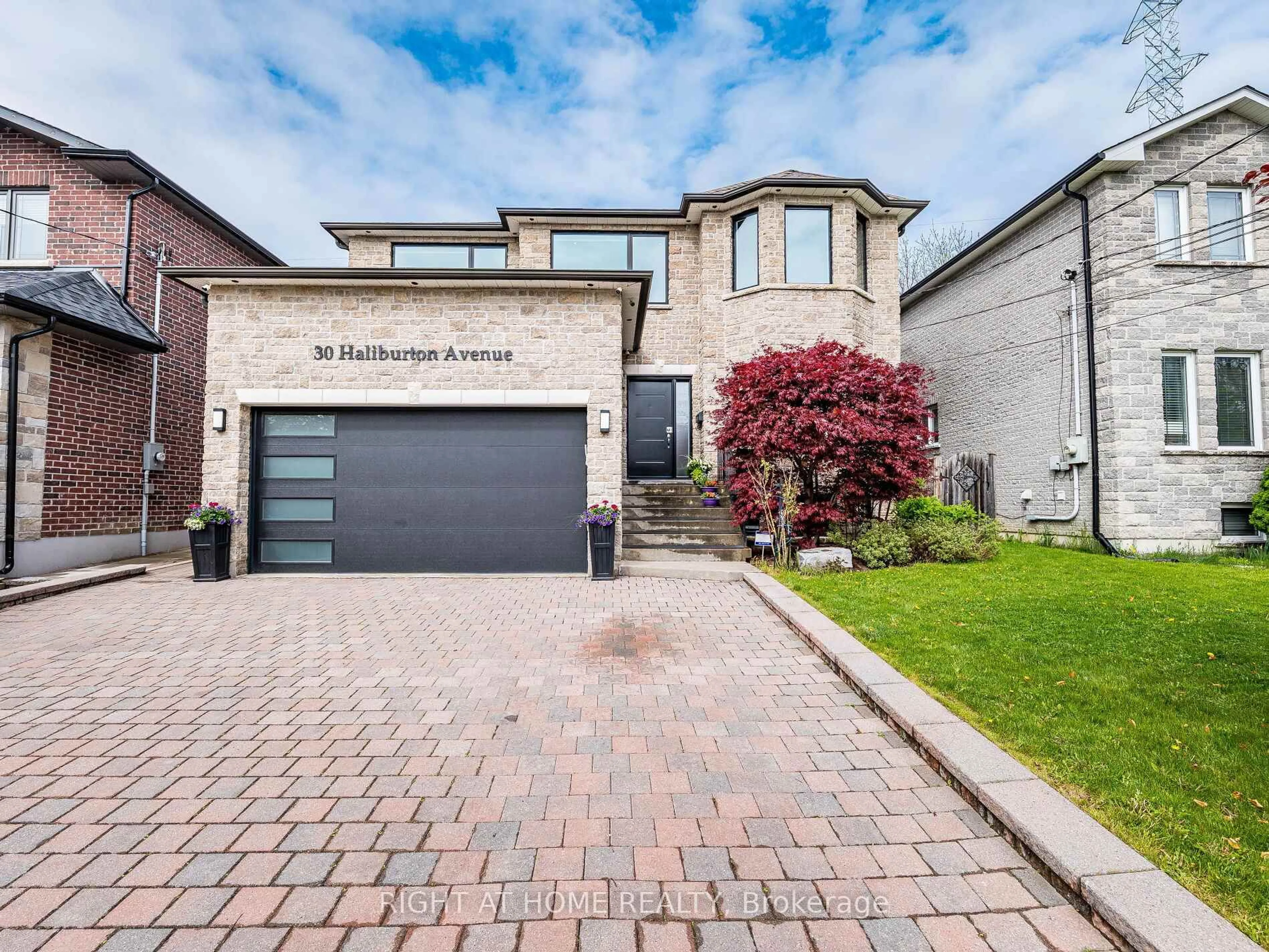 Home with brick exterior material, street for 30 Haliburton Ave, Toronto Ontario M9B 4Y4