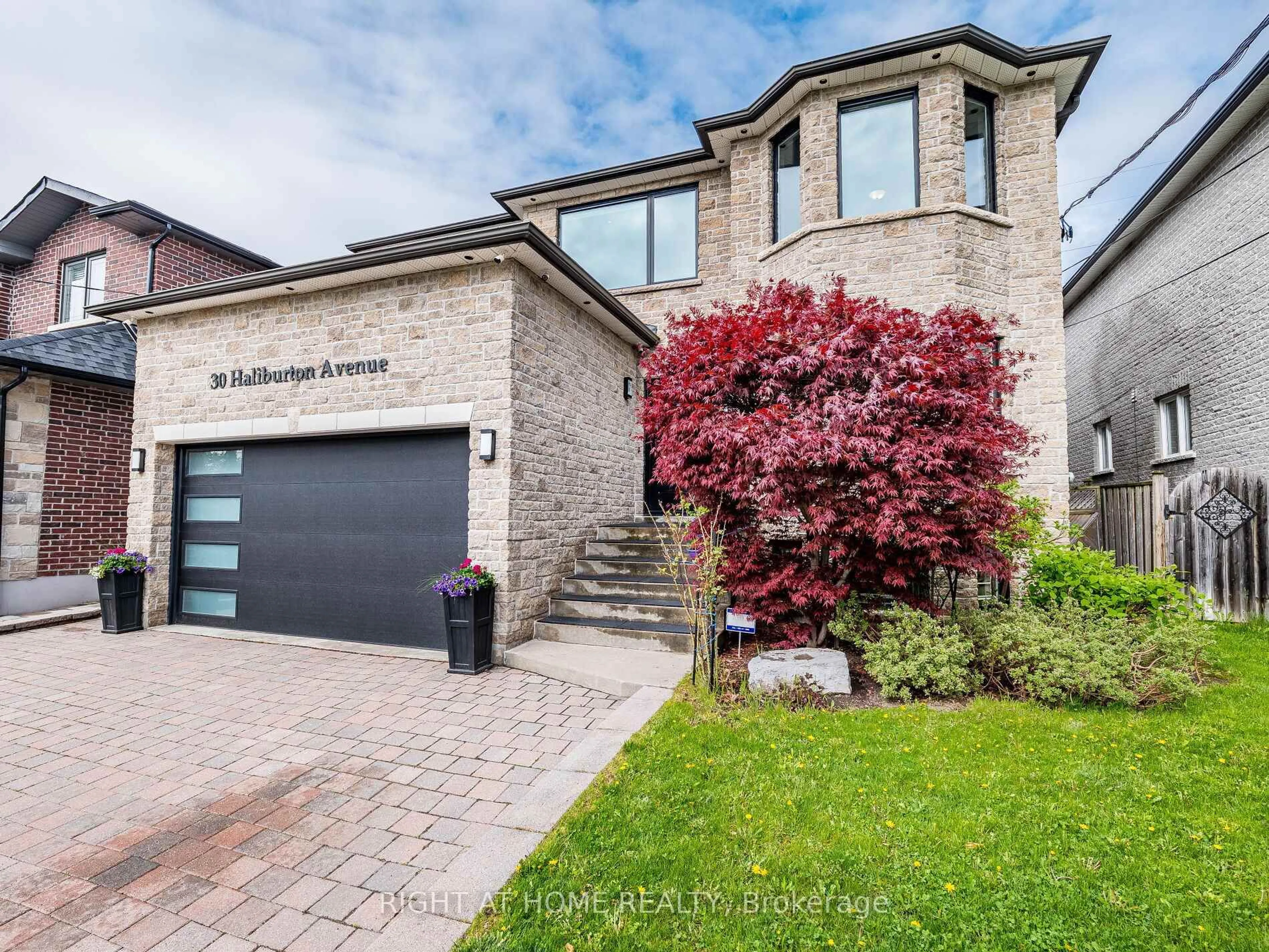 Home with brick exterior material, street for 30 Haliburton Ave, Toronto Ontario M9B 4Y4